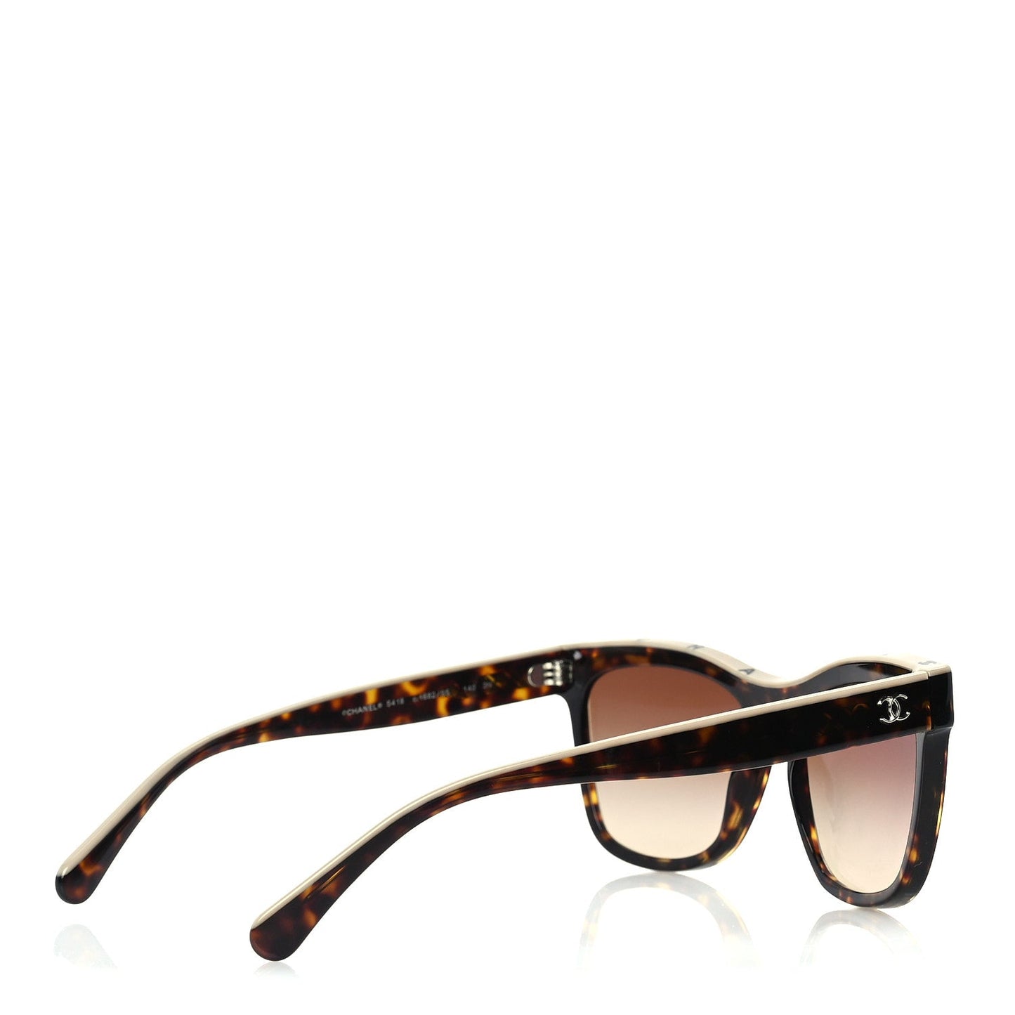 Chanel Acetate Logo Shield Sunglasses 5418  Tortoise