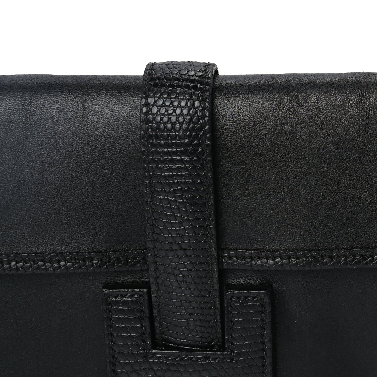 ** LOANED ** Hermes Swift Lizard Varanus Niloticus Jige Elan Touch 29 Clutch  Black