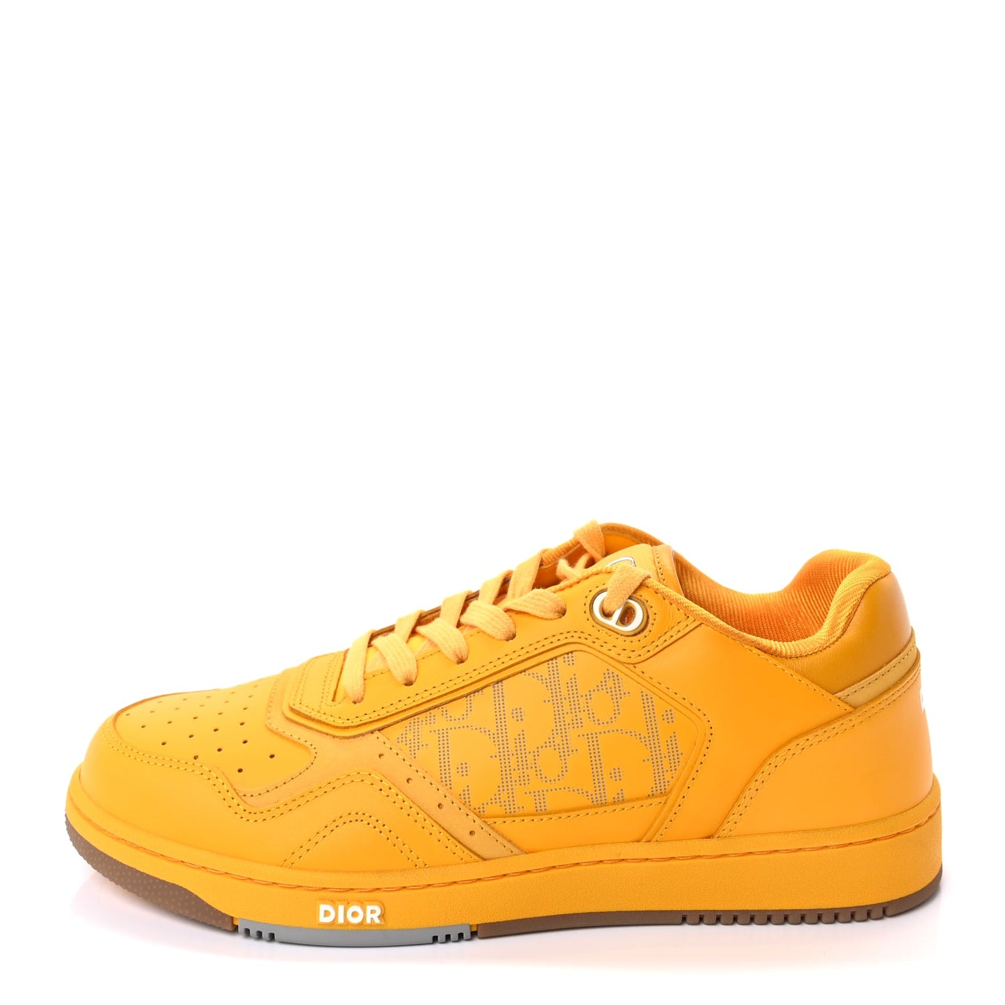 Christian Dior Smooth Calfskin Oblique Galaxy Mens B27 Low Top Sneakers 42  Yellow