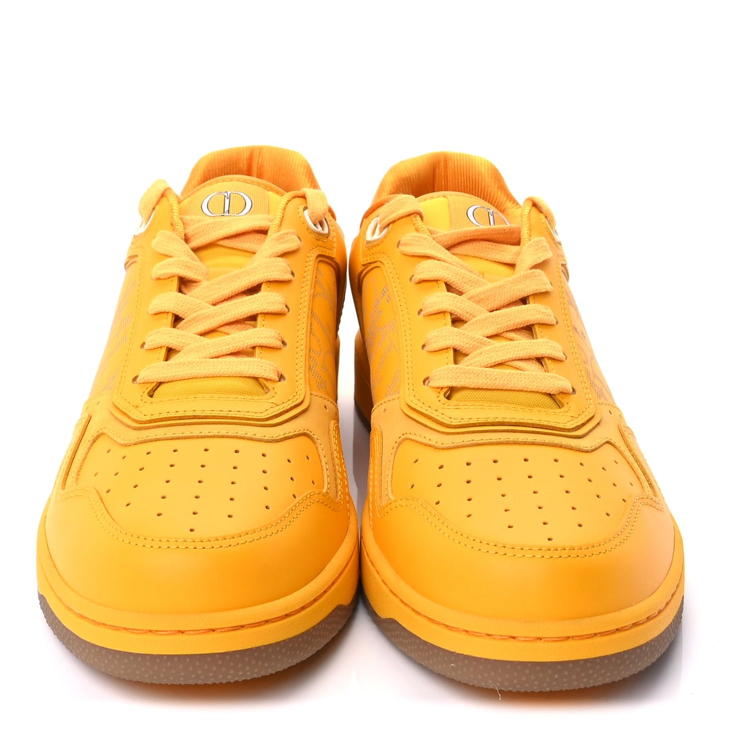 Christian Dior Smooth Calfskin Oblique Galaxy Mens B27 Low Top Sneakers 42  Yellow