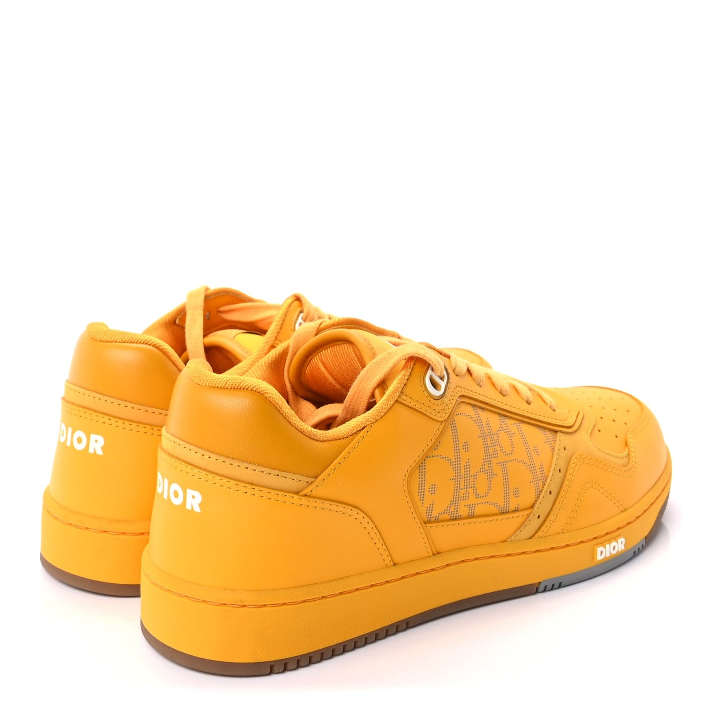 Christian Dior Smooth Calfskin Oblique Galaxy Mens B27 Low Top Sneakers 42  Yellow
