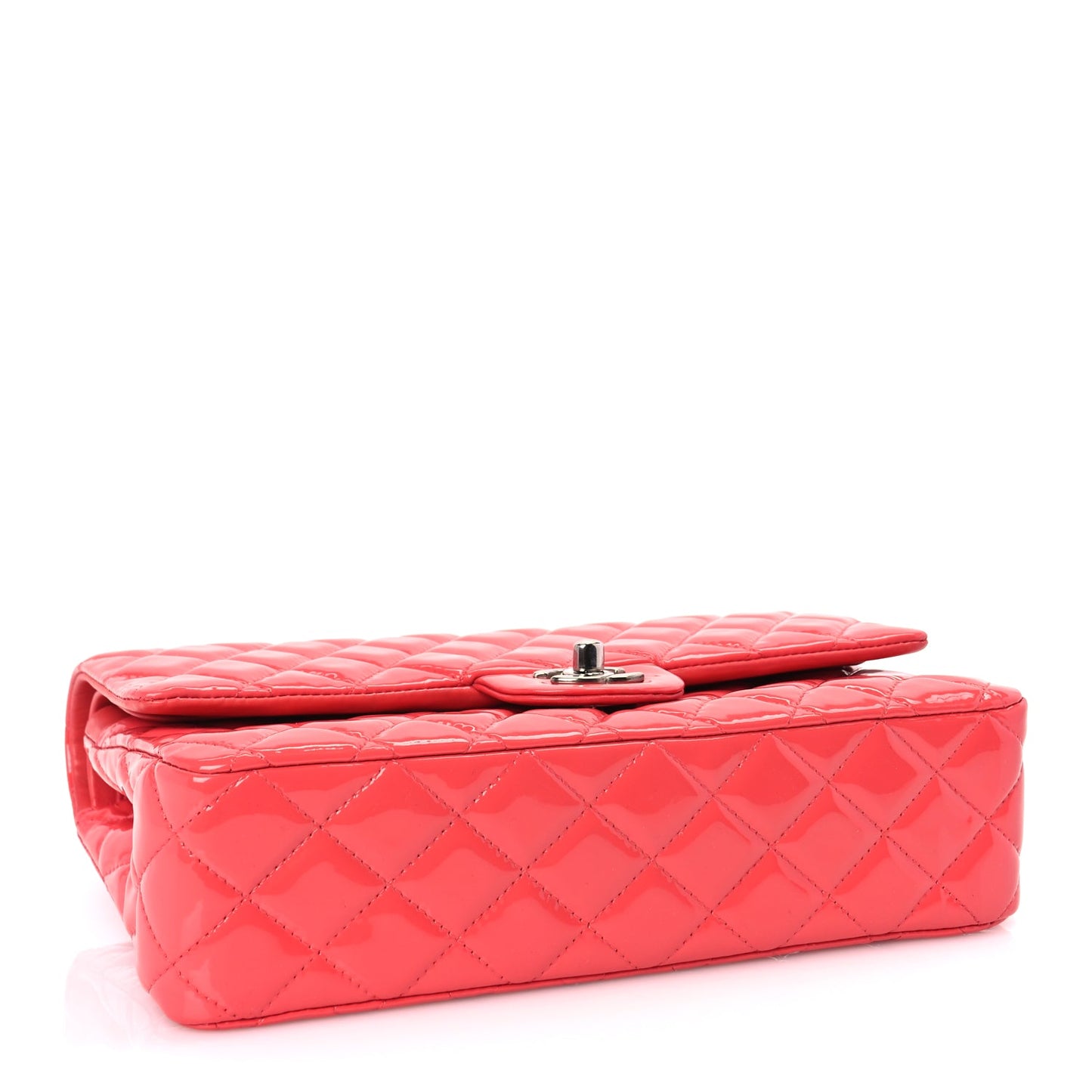 Chanel Patent Calfskin Quilted Medium Double Flap Dark Pink