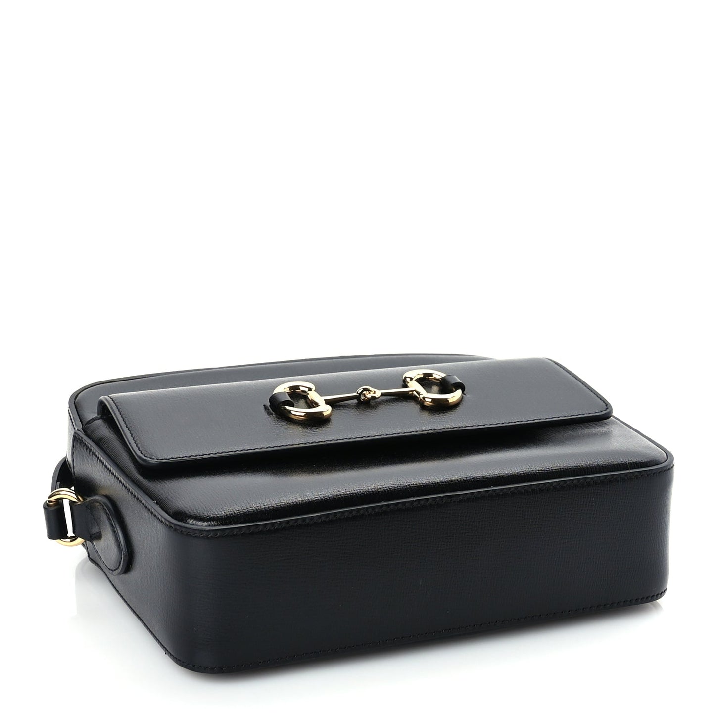 Gucci Textured Calfskin Small Horsebit 1955 Shoulder Bag Black