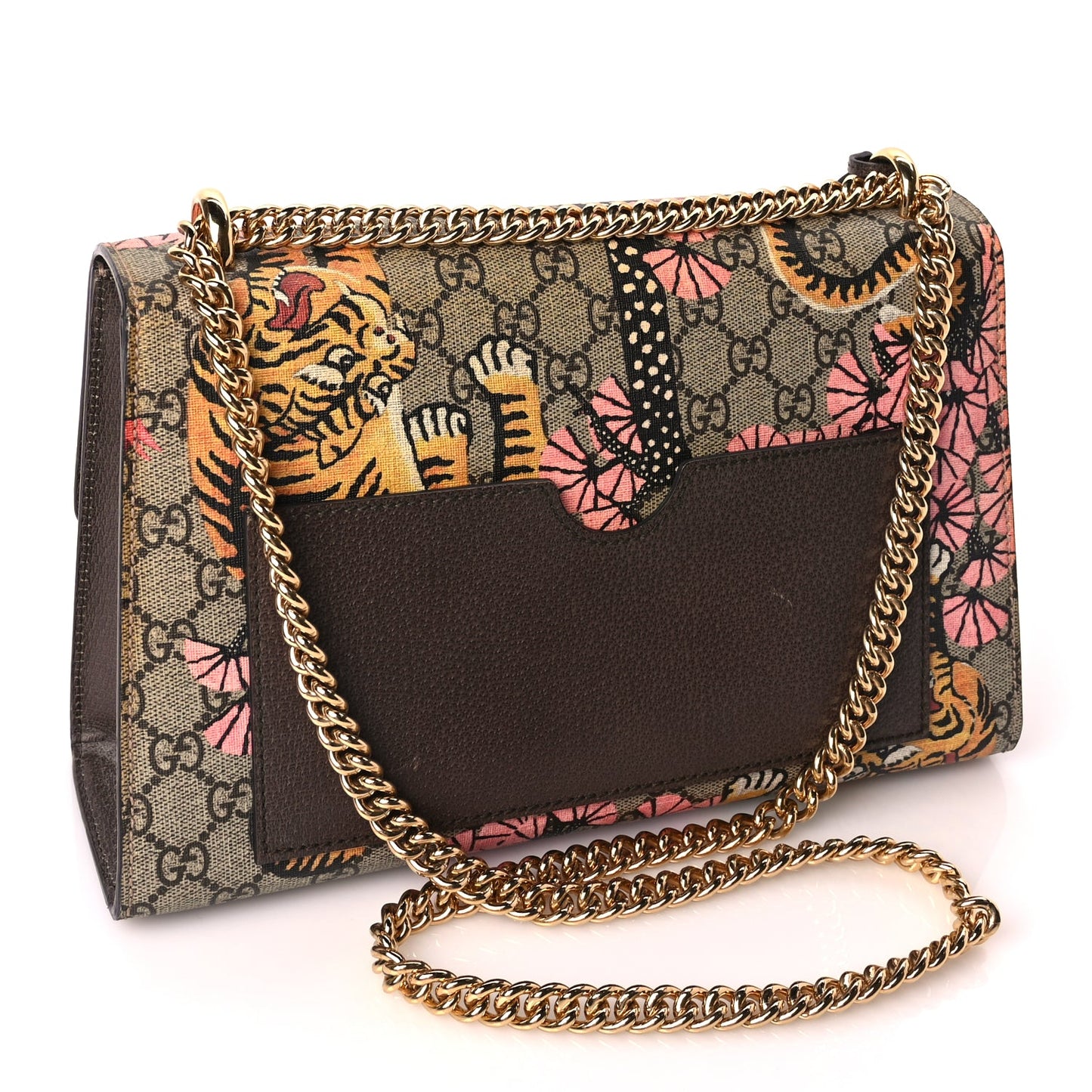 Gucci GG Supreme Monogram Bengal Medium Padlock Shoulder Bag Beige Pink