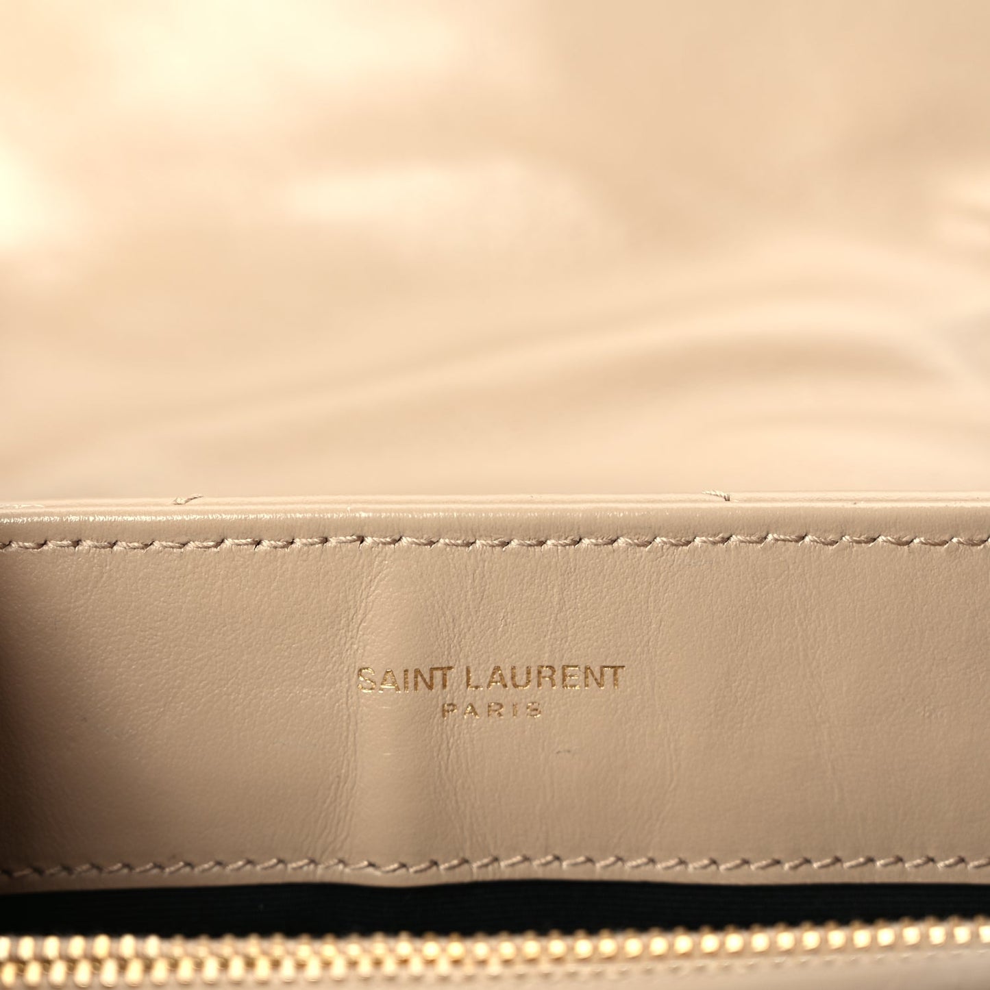 Saint Laurent Calfskin Y Quilted Monogram Small Loulou Chain Satchel Dark Beige