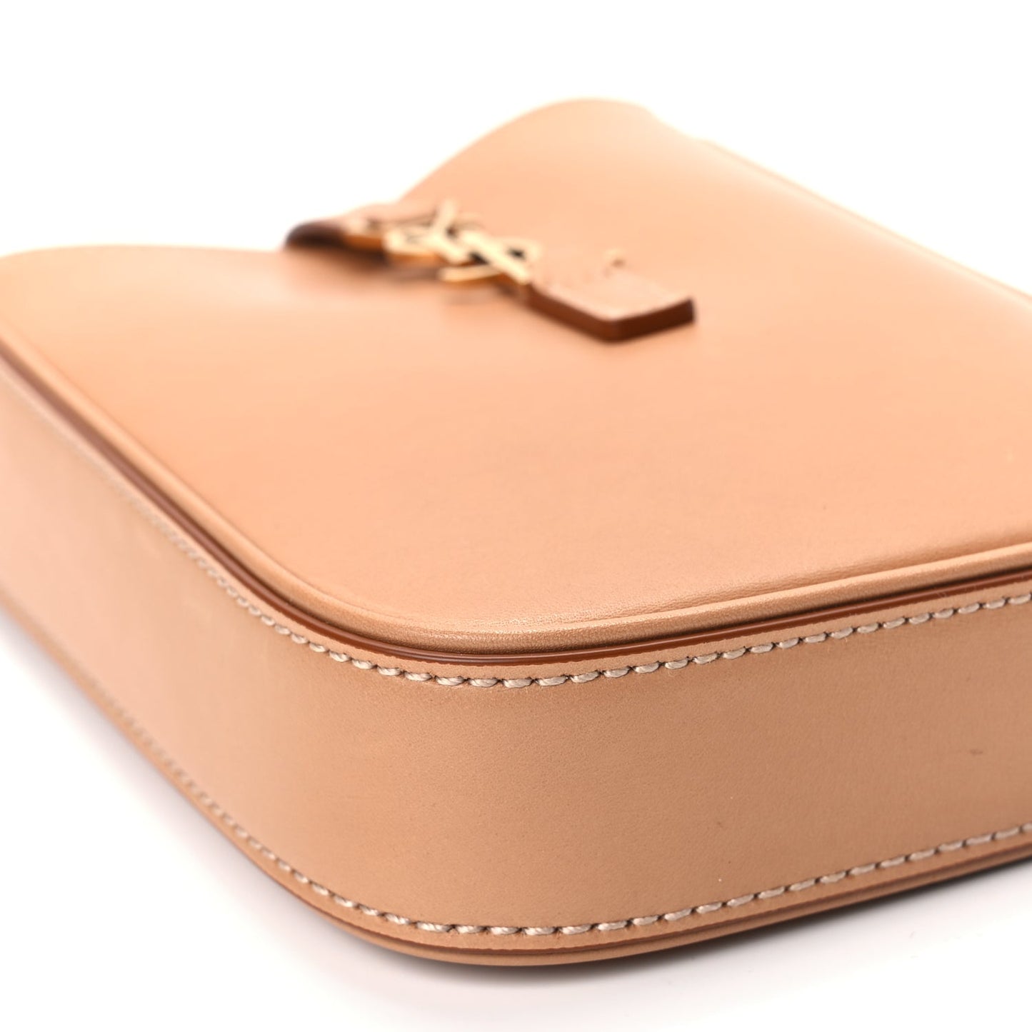 Saint Laurent Smooth Calfskin Le 5 A 7 Vertical Hobo Brown Gold