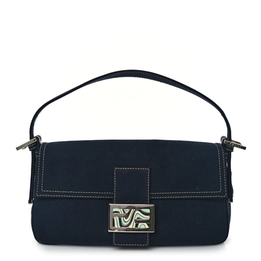 Fendi Canvas Enamel Baguette Blue