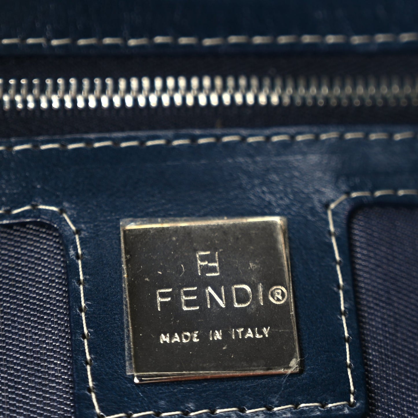 Fendi Canvas Enamel Baguette Blue