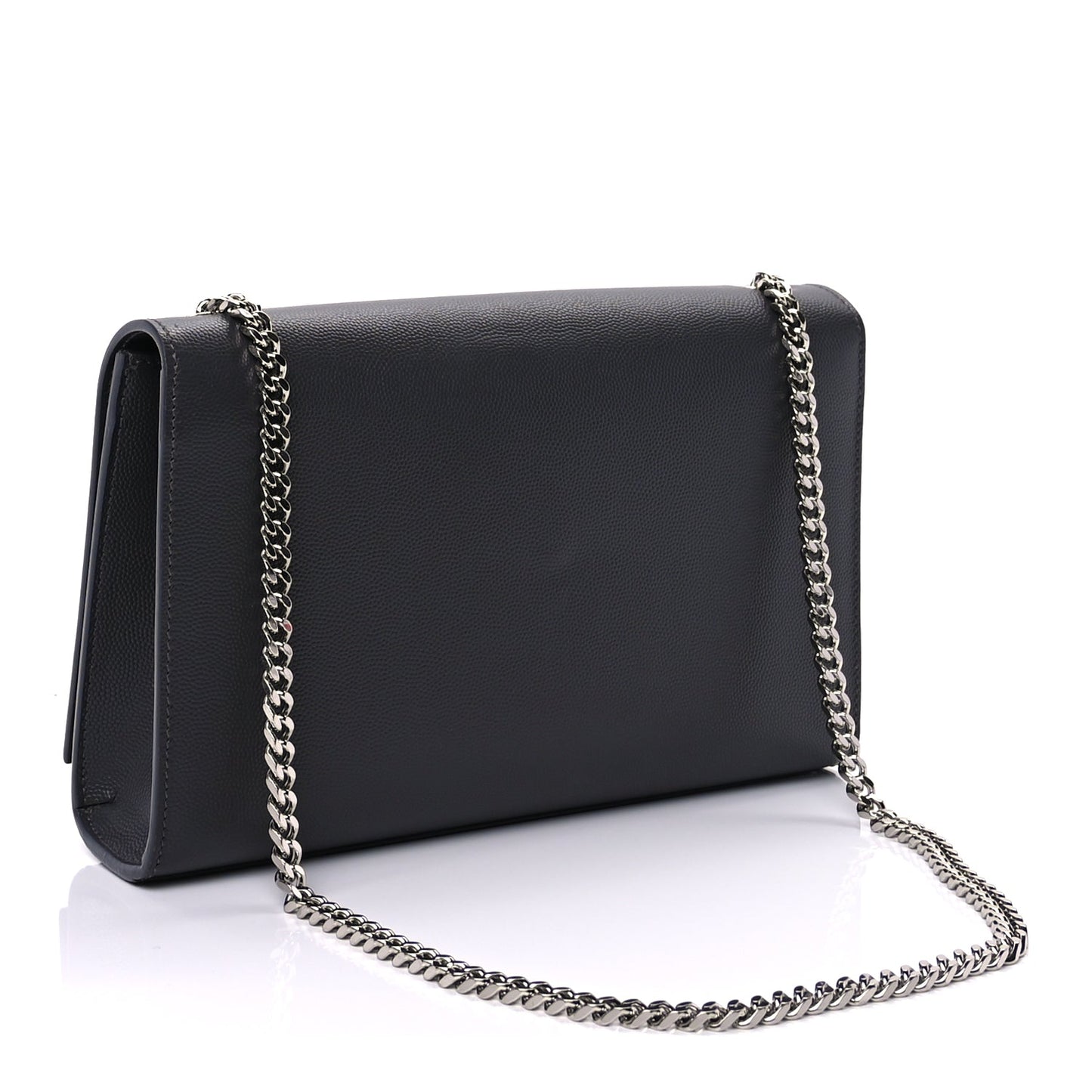 Saint Laurent Grain De Poudre Medium Classic Monogram Kate Satchel Fog