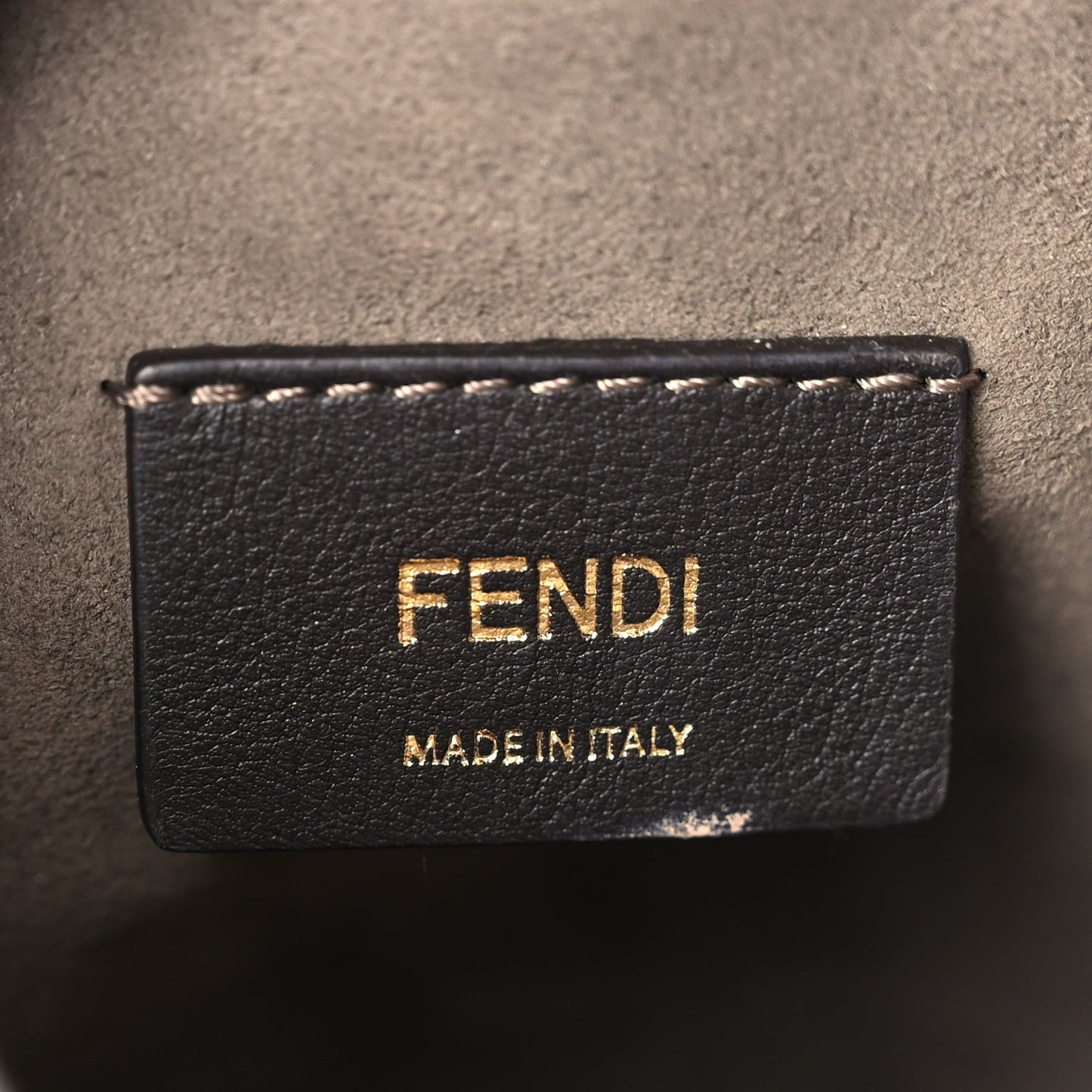 Fendi Vitello Liberty F is Fendi Bi-Color FF 1974 Embossed Mini Mon Tresor Bucket Bag Maya Black Maya