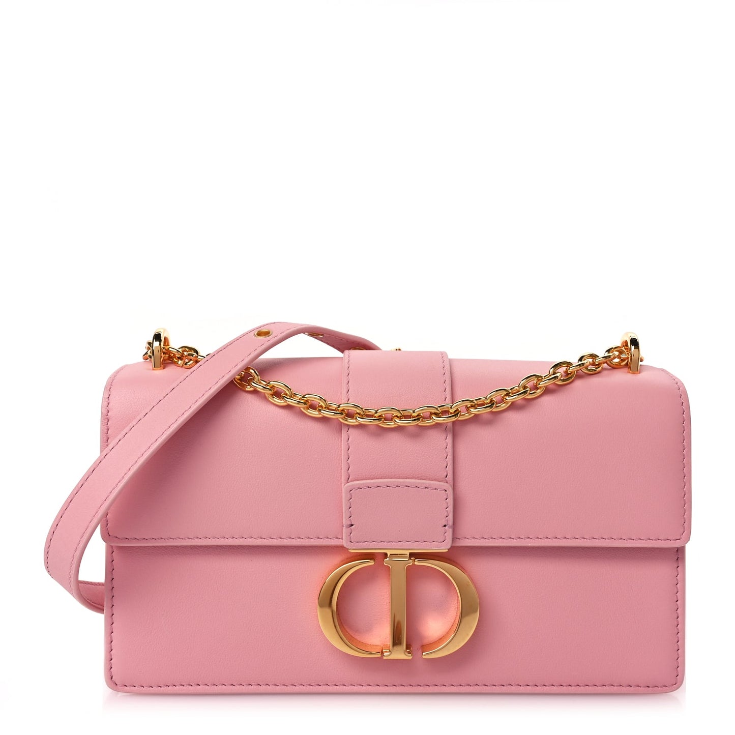 Christian Dior Calfskin 30 Montaigne East West Chain Flap Bag Pink