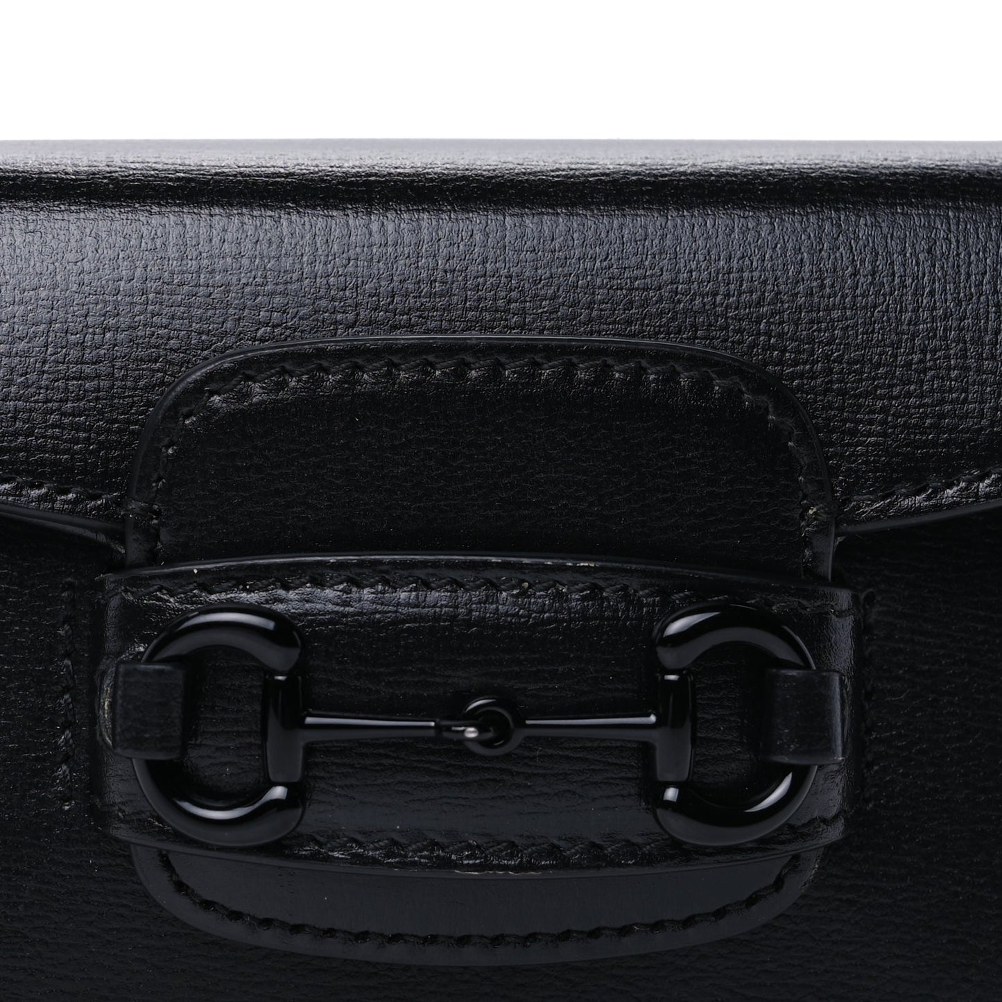Gucci Azalea Calfskin Web Monochrome Horsebit 1955 Wallet On Strap  Black