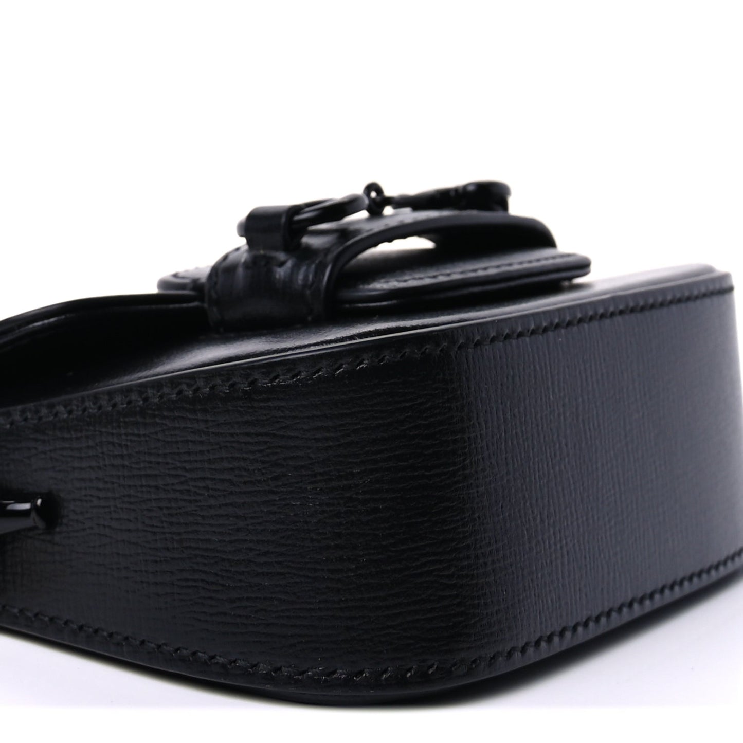 Gucci Azalea Calfskin Web Monochrome Horsebit 1955 Wallet On Strap  Black