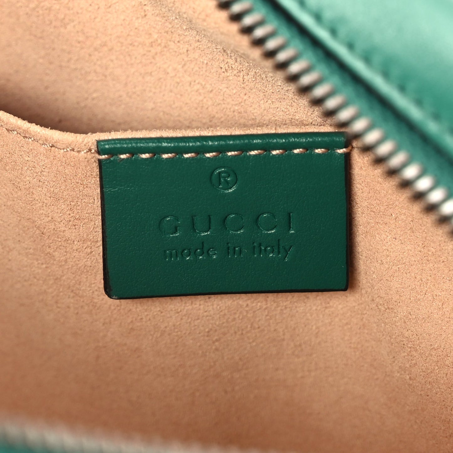 Gucci Calfskin Matelasse Small GG Marmont Chain Shoulder Bag  Emerald Green