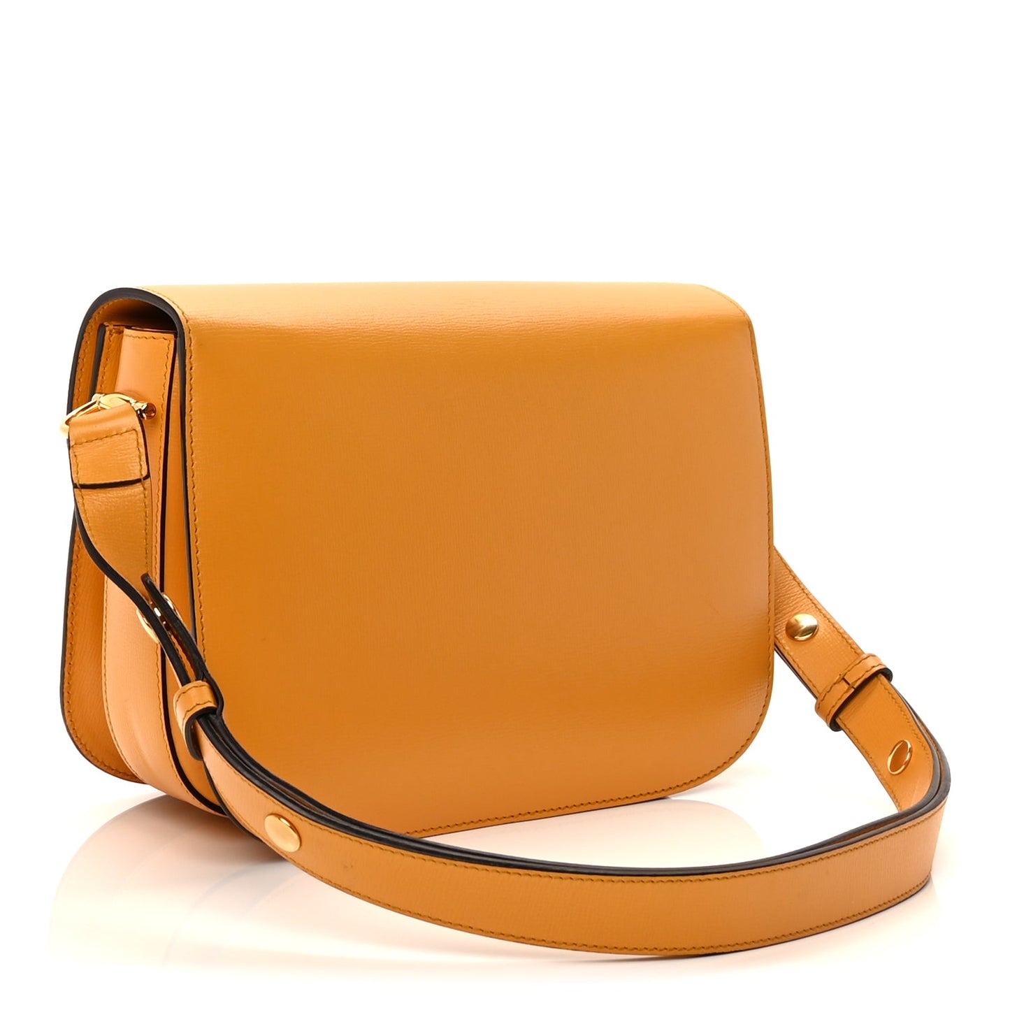 Gucci Textured Calfskin Horsebit 1955 Shoulder Bag  Yellow
