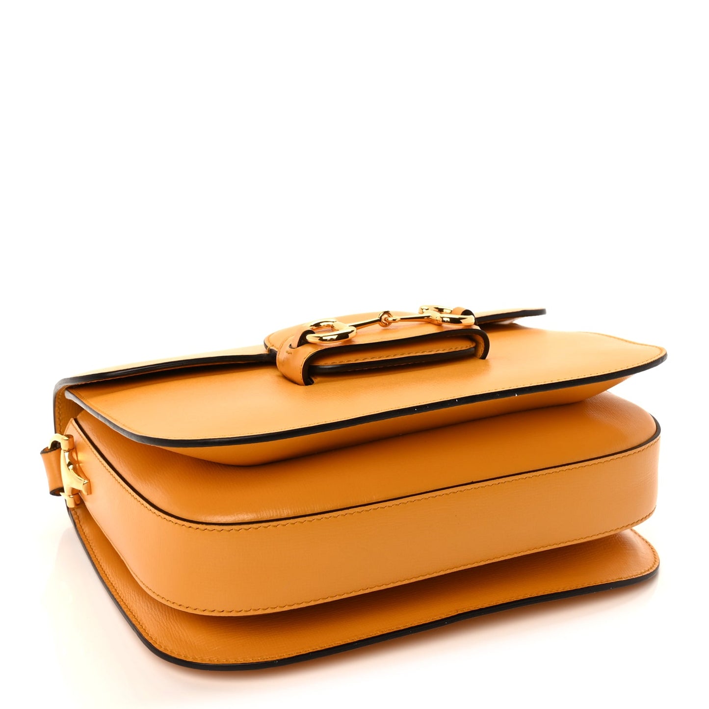 Gucci Textured Calfskin Horsebit 1955 Shoulder Bag  Yellow