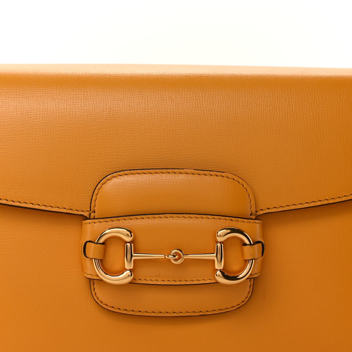 Gucci Textured Calfskin Horsebit 1955 Shoulder Bag  Yellow