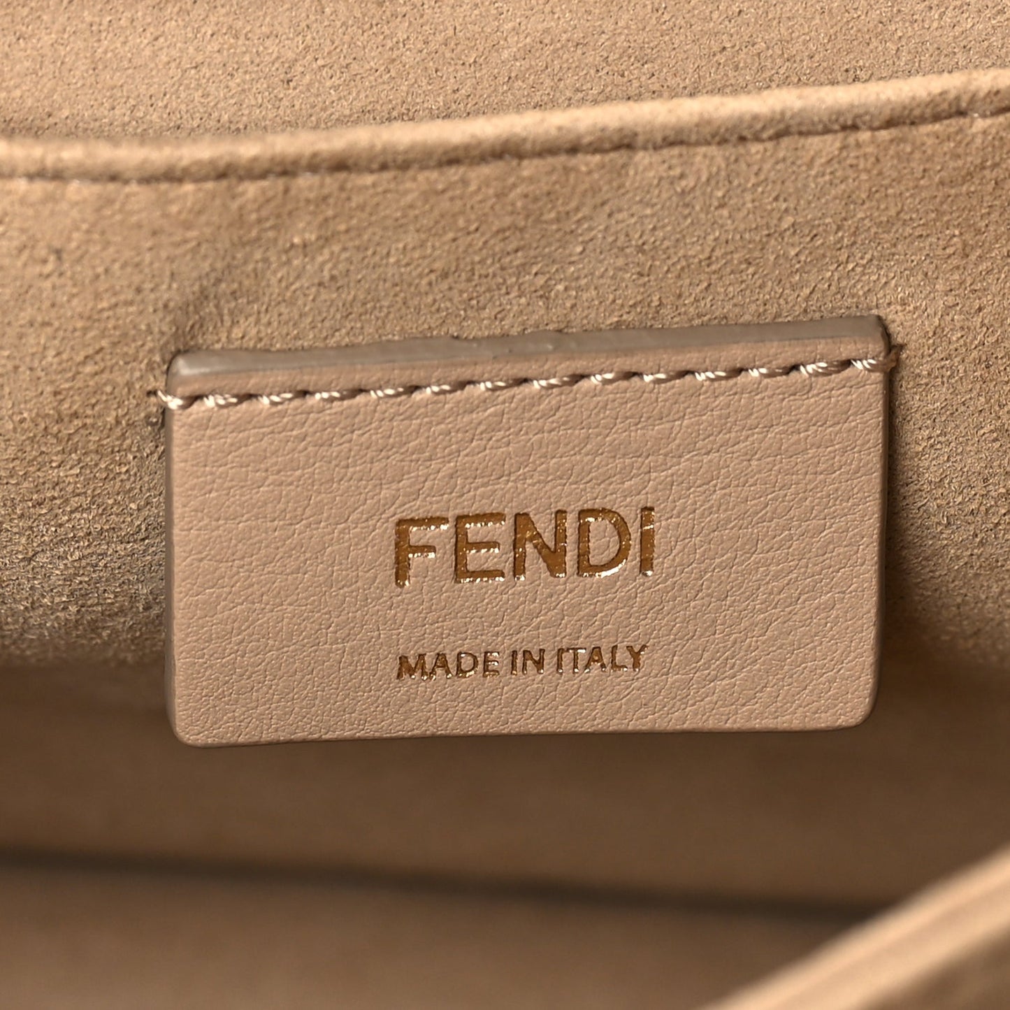 Fendi Vitello Liberty Scalloped Studded Small Kan I Shoulder Bag  Camelia