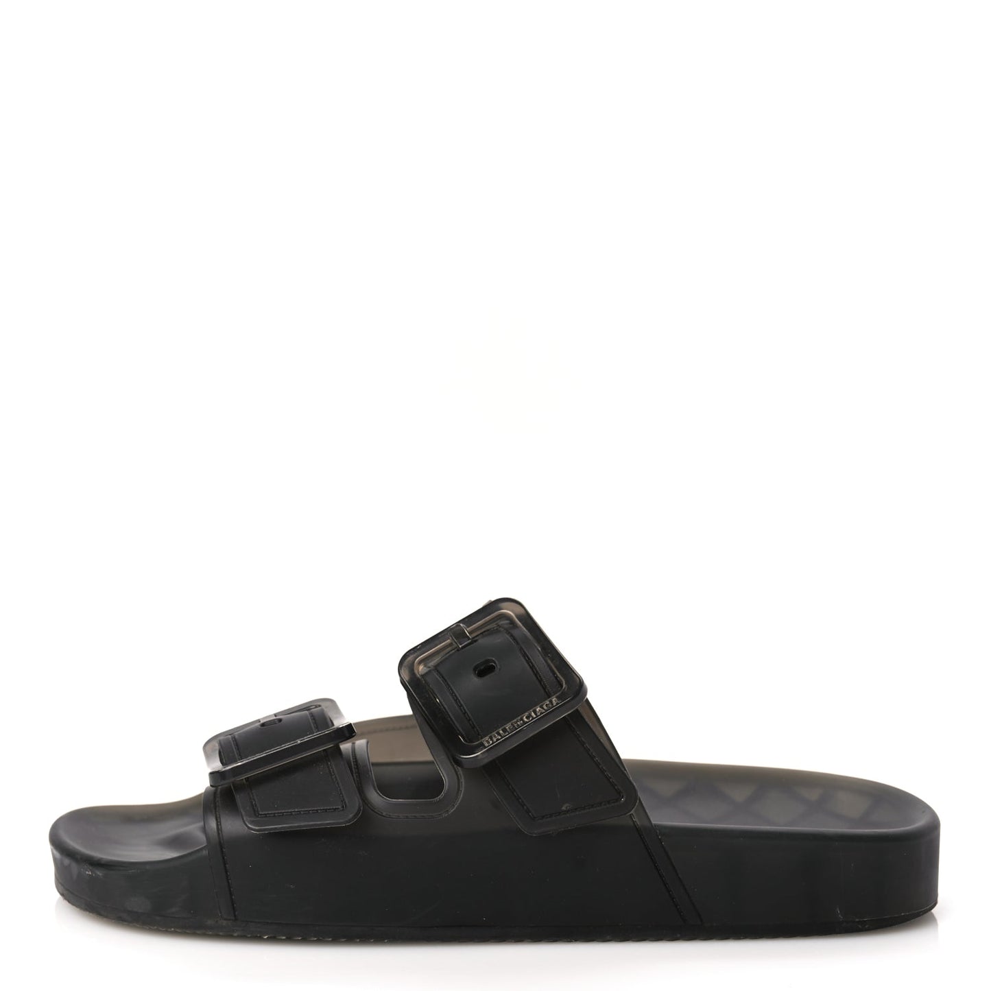 Balenciaga Technical Polyurethane Mallorca Slide Sandals 38 Black