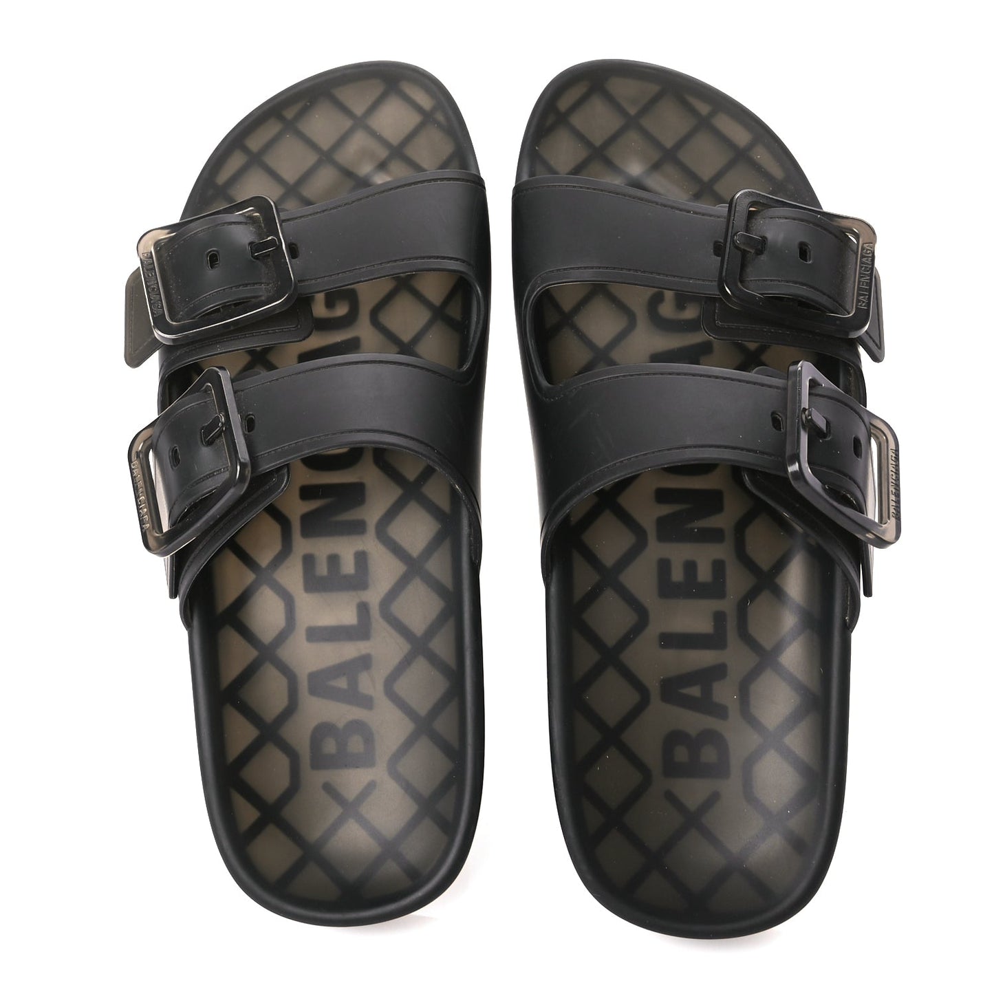Balenciaga Technical Polyurethane Mallorca Slide Sandals 38 Black