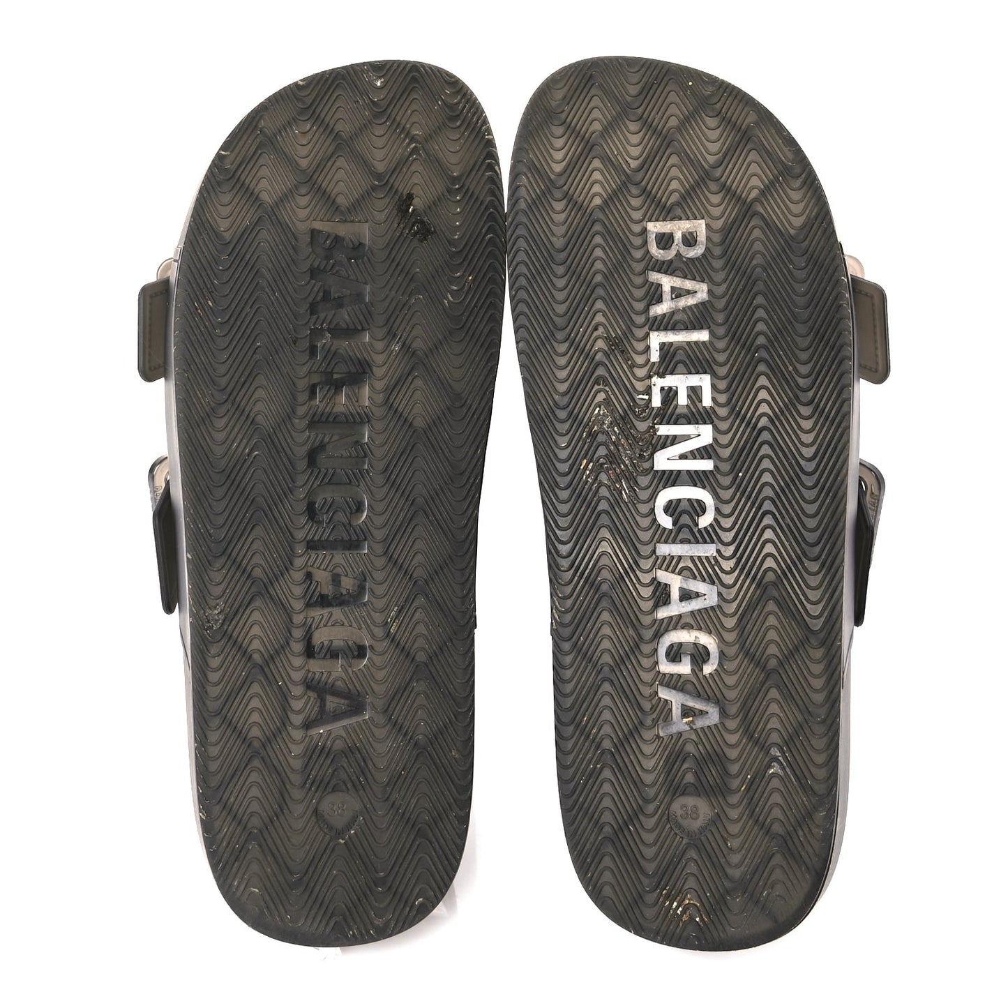 Balenciaga Technical Polyurethane Mallorca Slide Sandals 38 Black