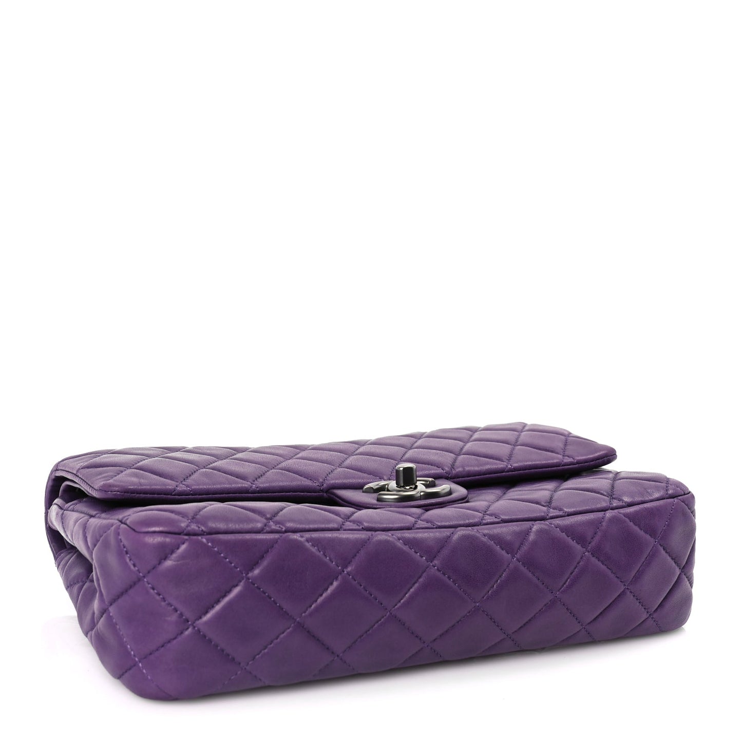 Chanel Lambskin Quilted Medium Double Flap Purple