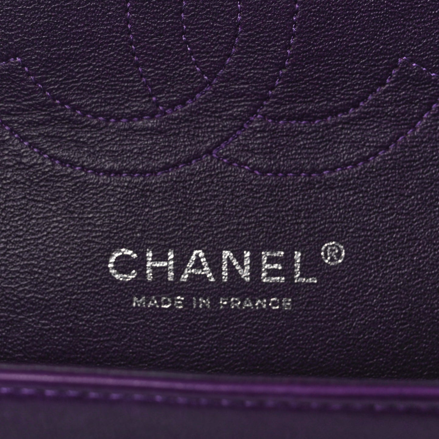 Chanel Lambskin Quilted Medium Double Flap Purple