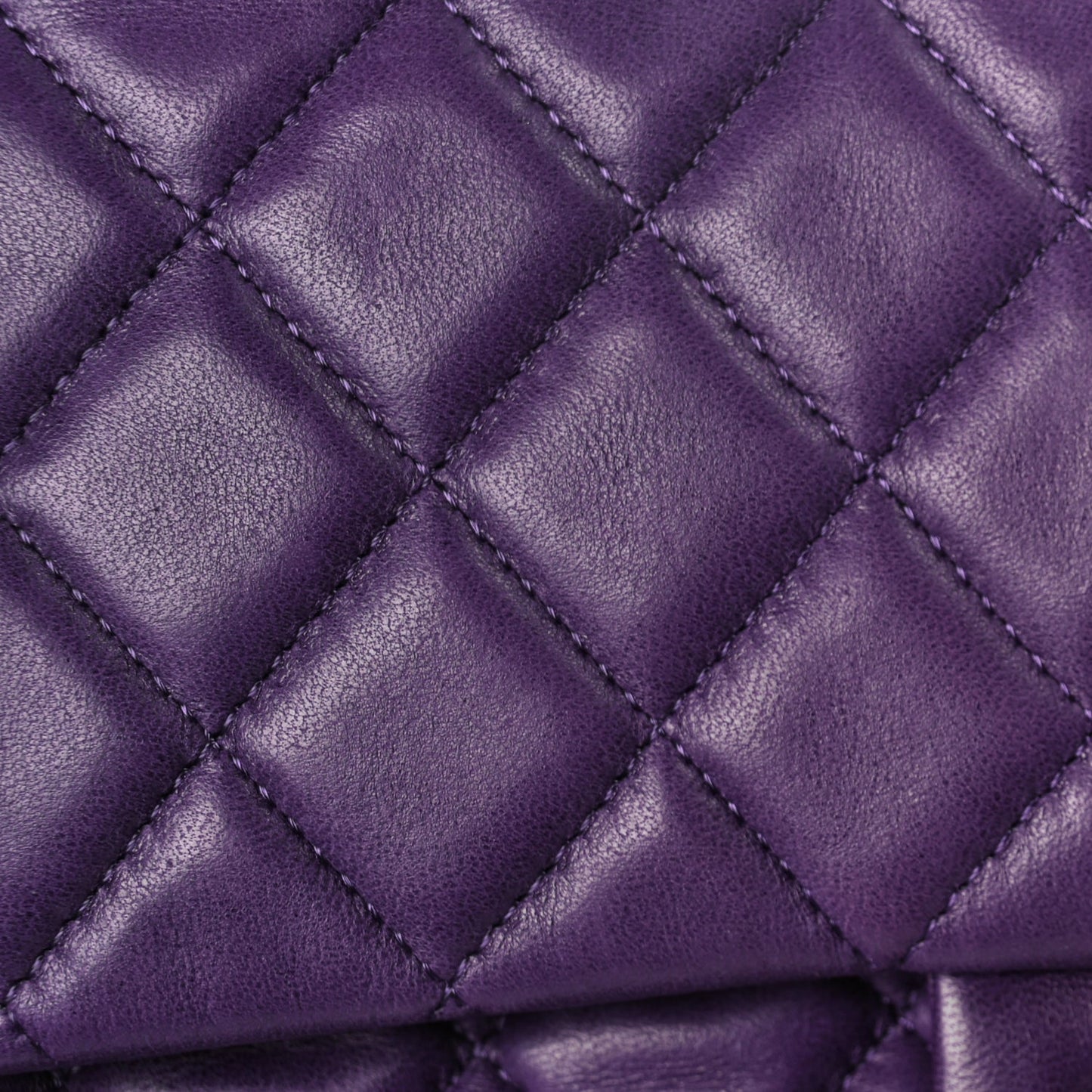 Chanel Lambskin Quilted Medium Double Flap Purple