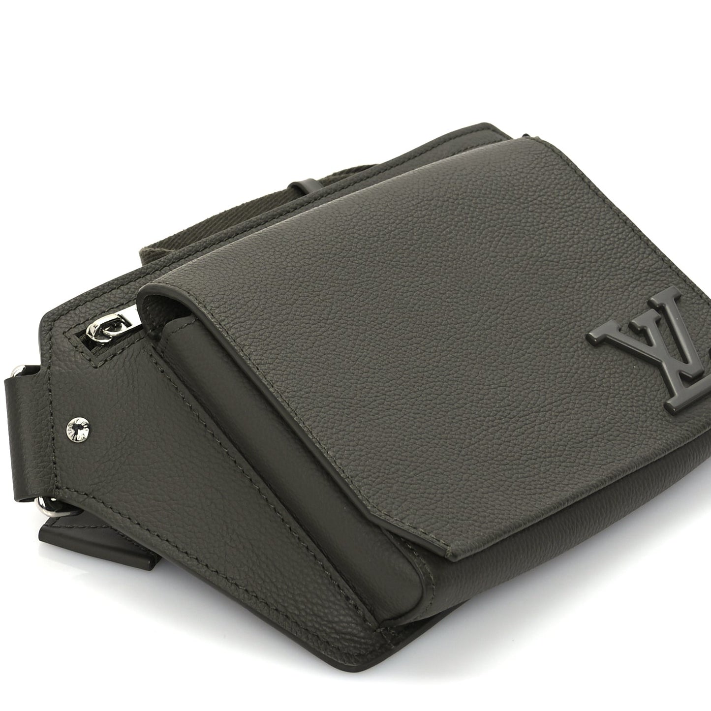 Louis Vuitton Grained Calfskin Aerogram Takeoff Sling  Khaki