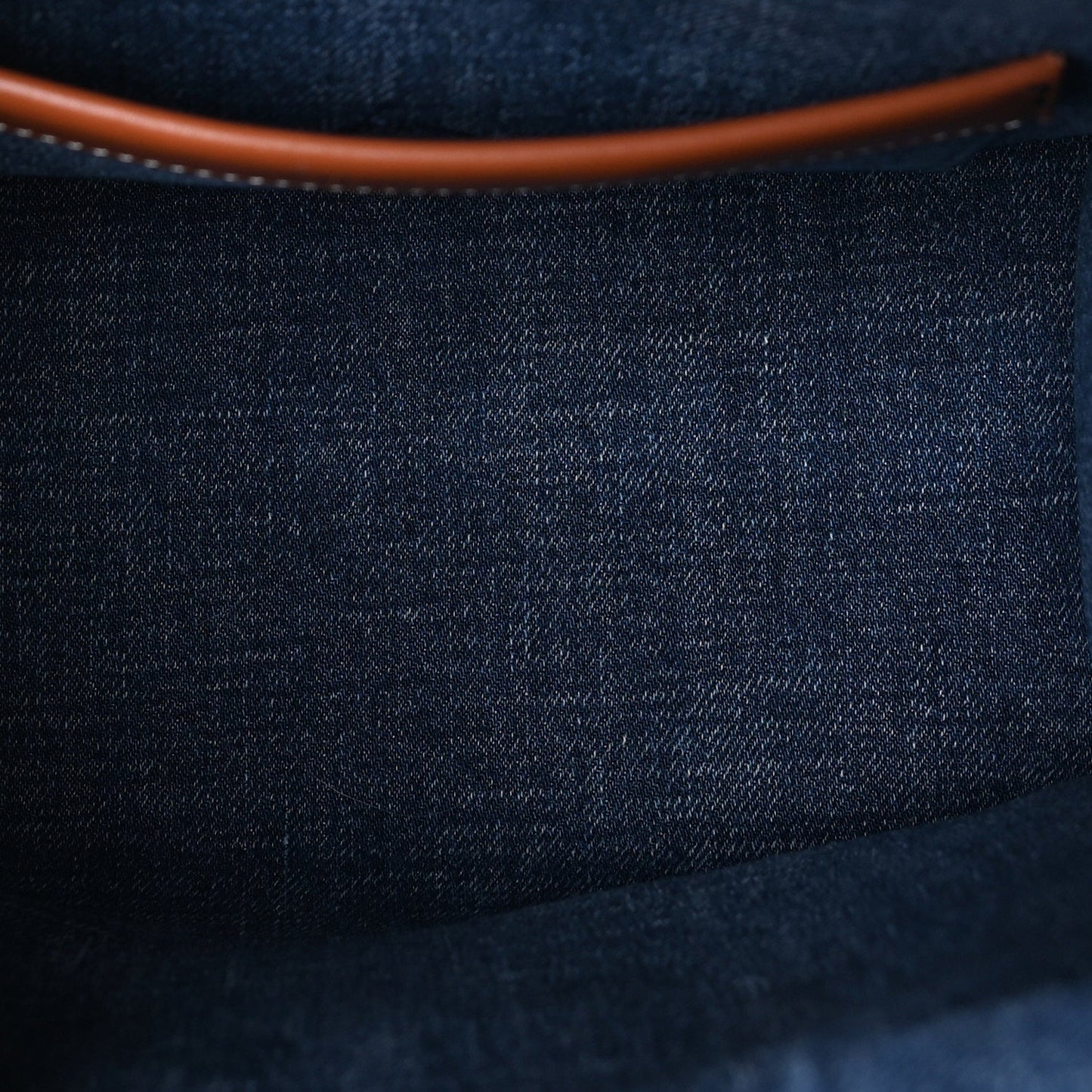 Celine Denim Calfskin Triomphe Print Cabas Blue Tan