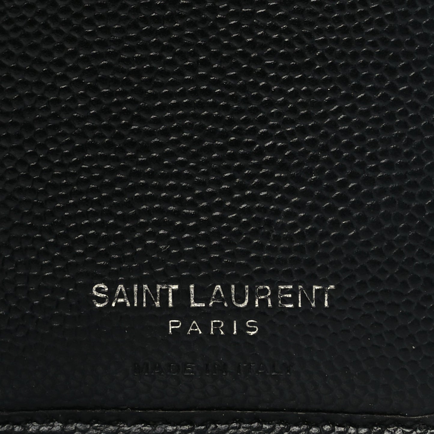 Saint Laurent Grain De Poudre Matelasse Chevron Monogram Compact Zip Around Wallet  Black
