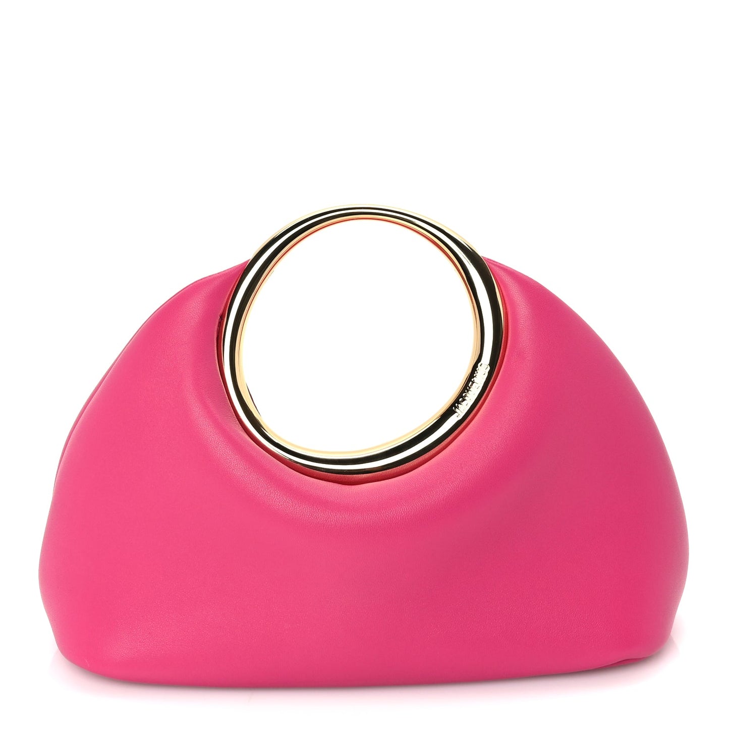 Jacquemus Calfskin Le Petit Calino Ring Top Handle Bag Dark Pink