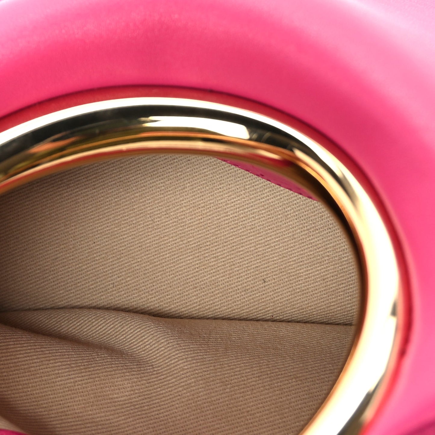 Jacquemus Calfskin Le Petit Calino Ring Top Handle Bag Dark Pink