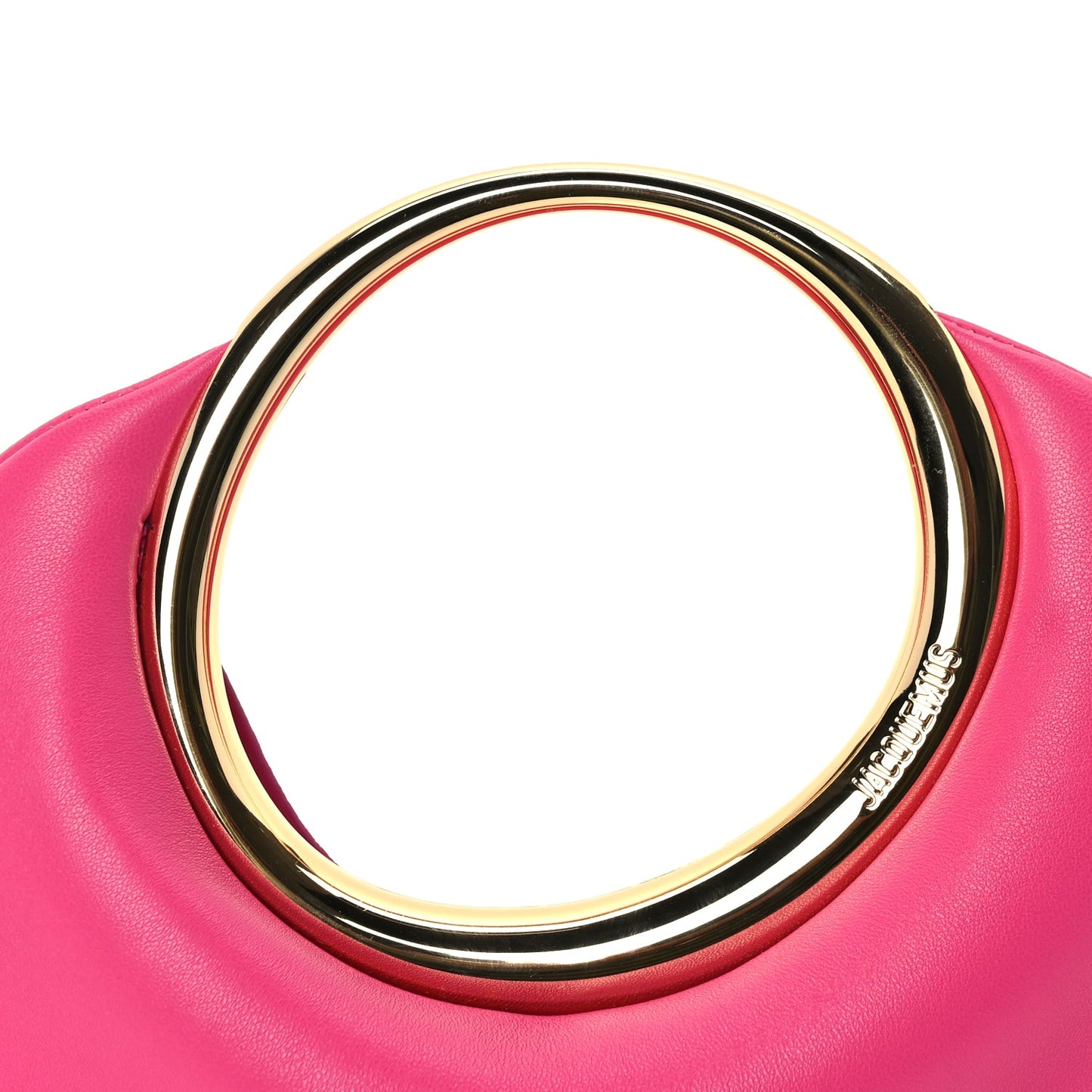 Jacquemus Calfskin Le Petit Calino Ring Top Handle Bag Dark Pink