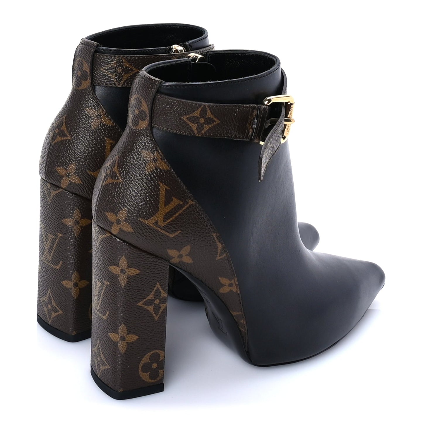 Louis Vuitton Calfskin Monogram Matchmake Low Boots 37 Brown