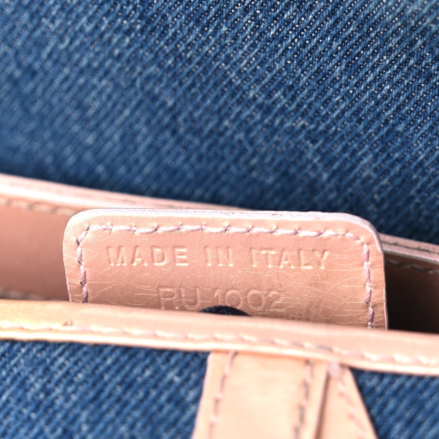 Christian Dior Patent Denim Jeans Saddle Bag Blue Pink