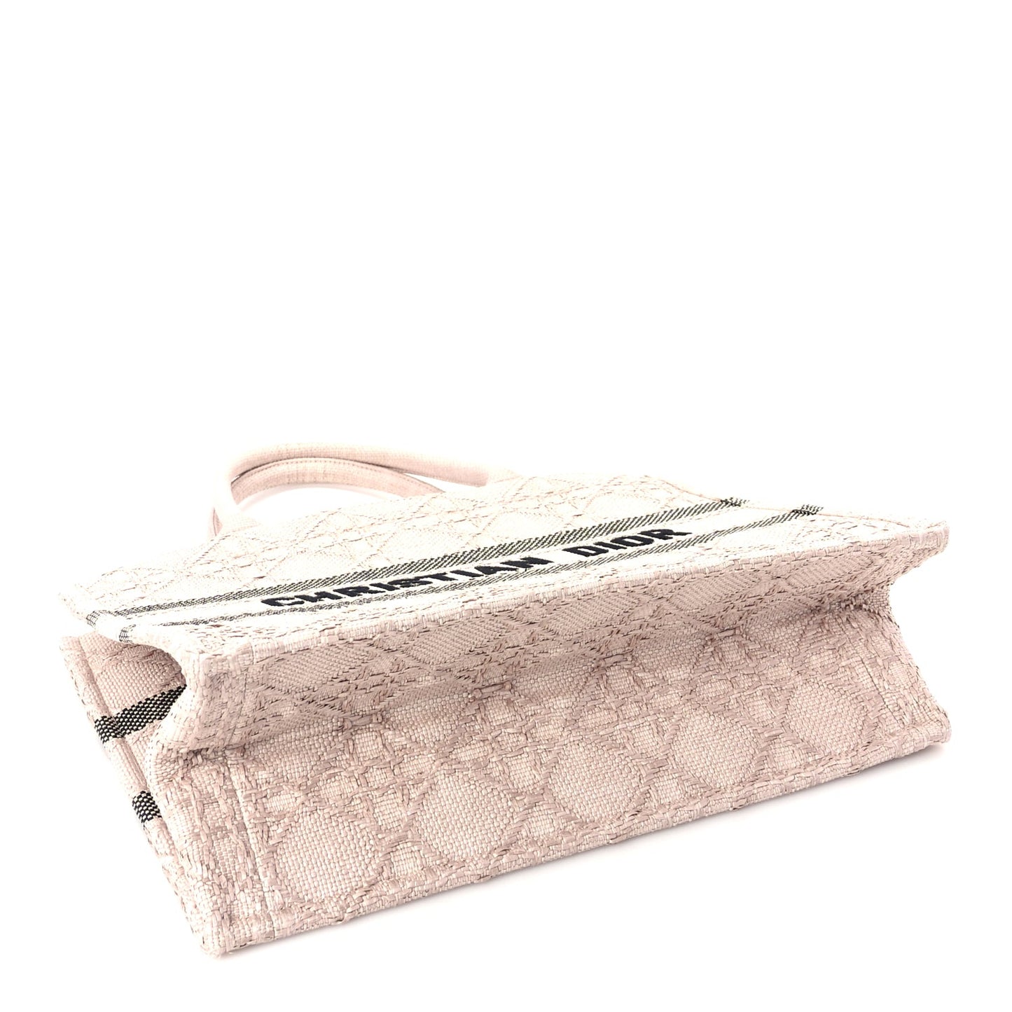 Christian Dior Raffia Cannage Medium Book Tote Sakura Pink