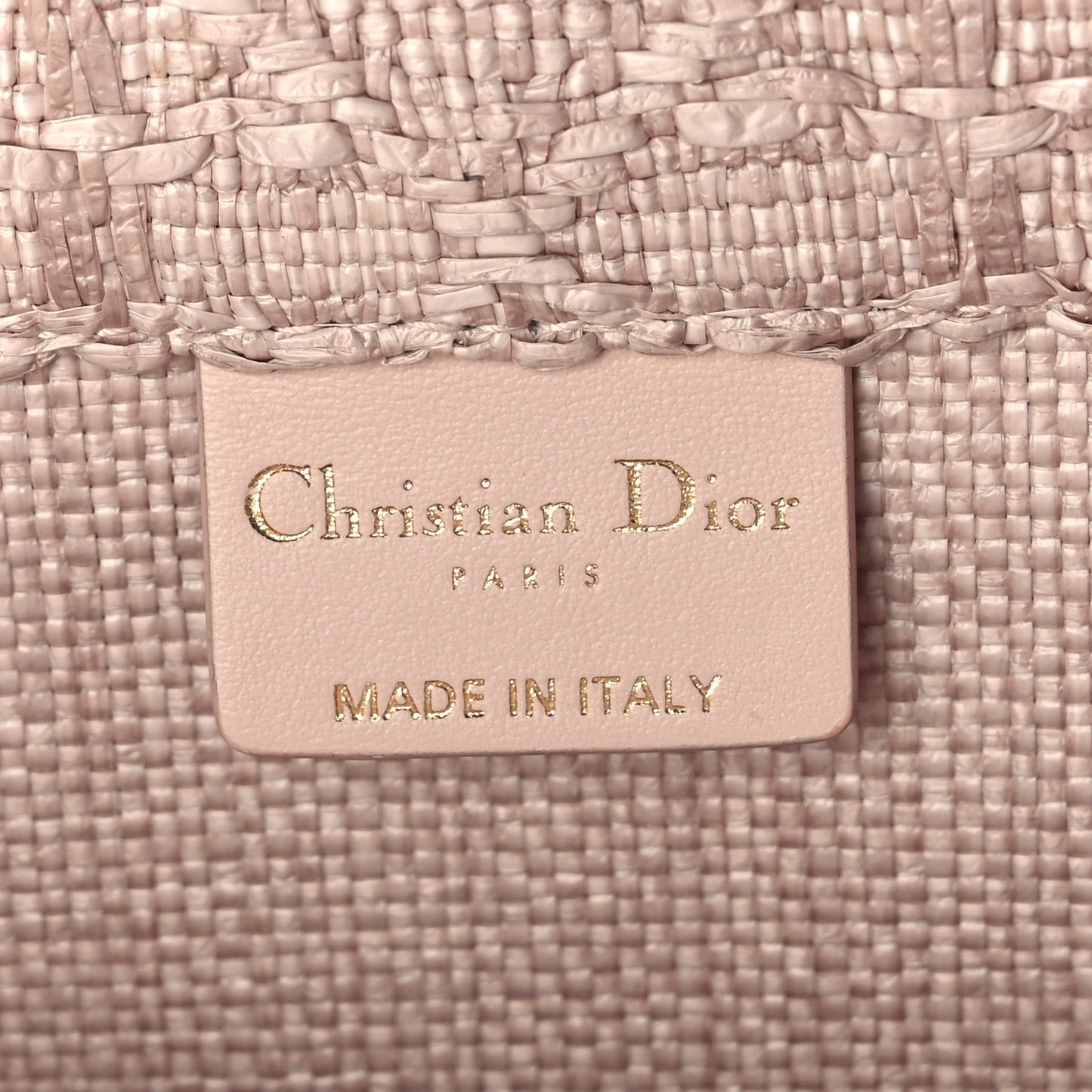 Christian Dior Raffia Cannage Medium Book Tote Sakura Pink
