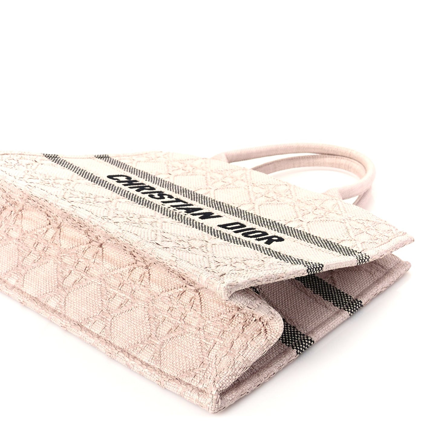 Christian Dior Raffia Cannage Medium Book Tote Sakura Pink