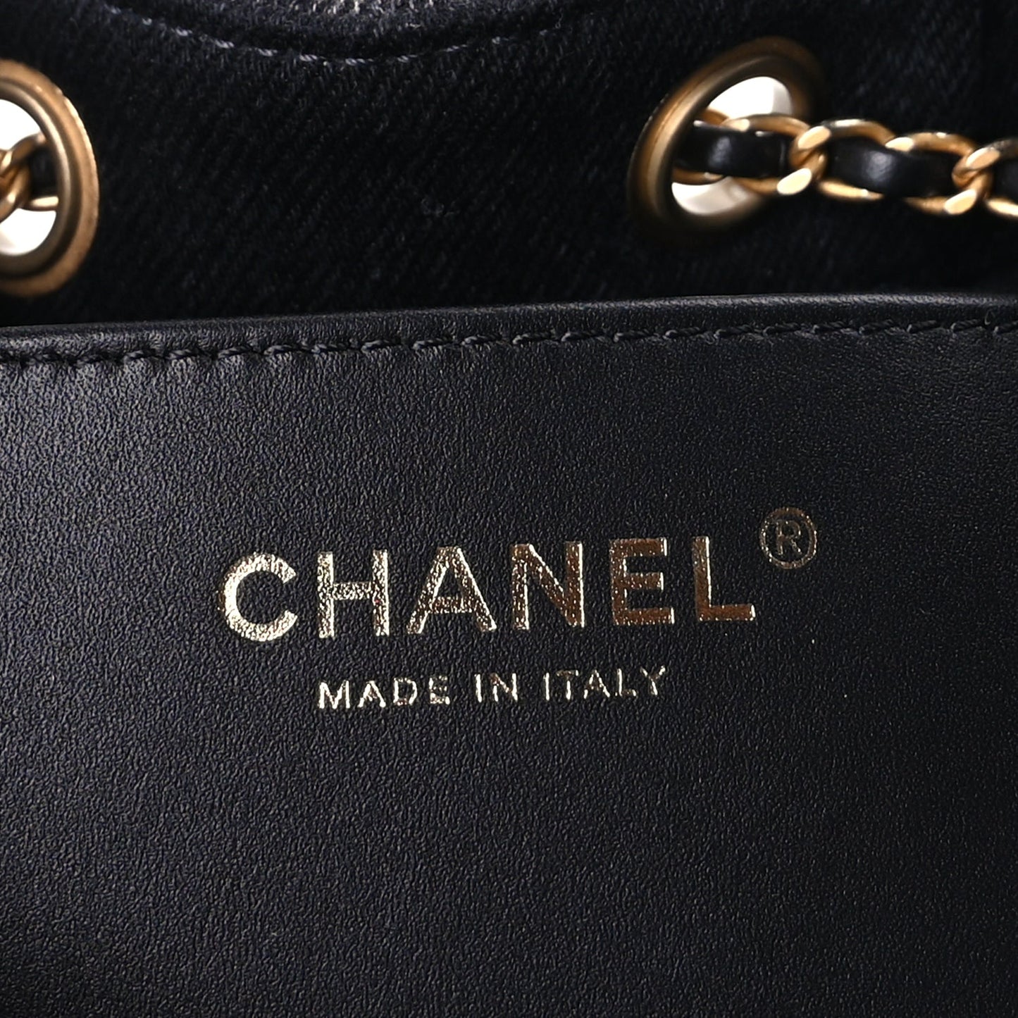 Chanel Washed Denim Quilted Small Chanel 25 Handbag  Black