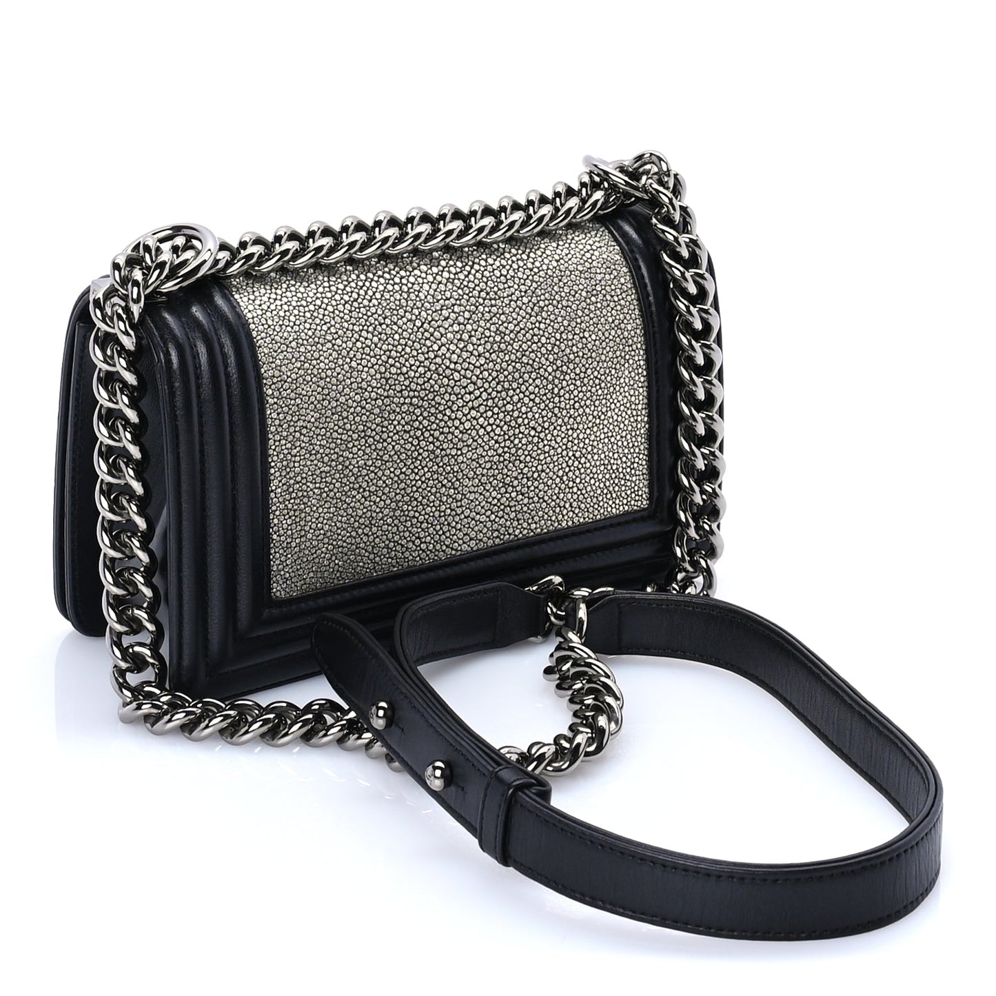 Chanel Galuchat Stingray Small Boy Flap Black
