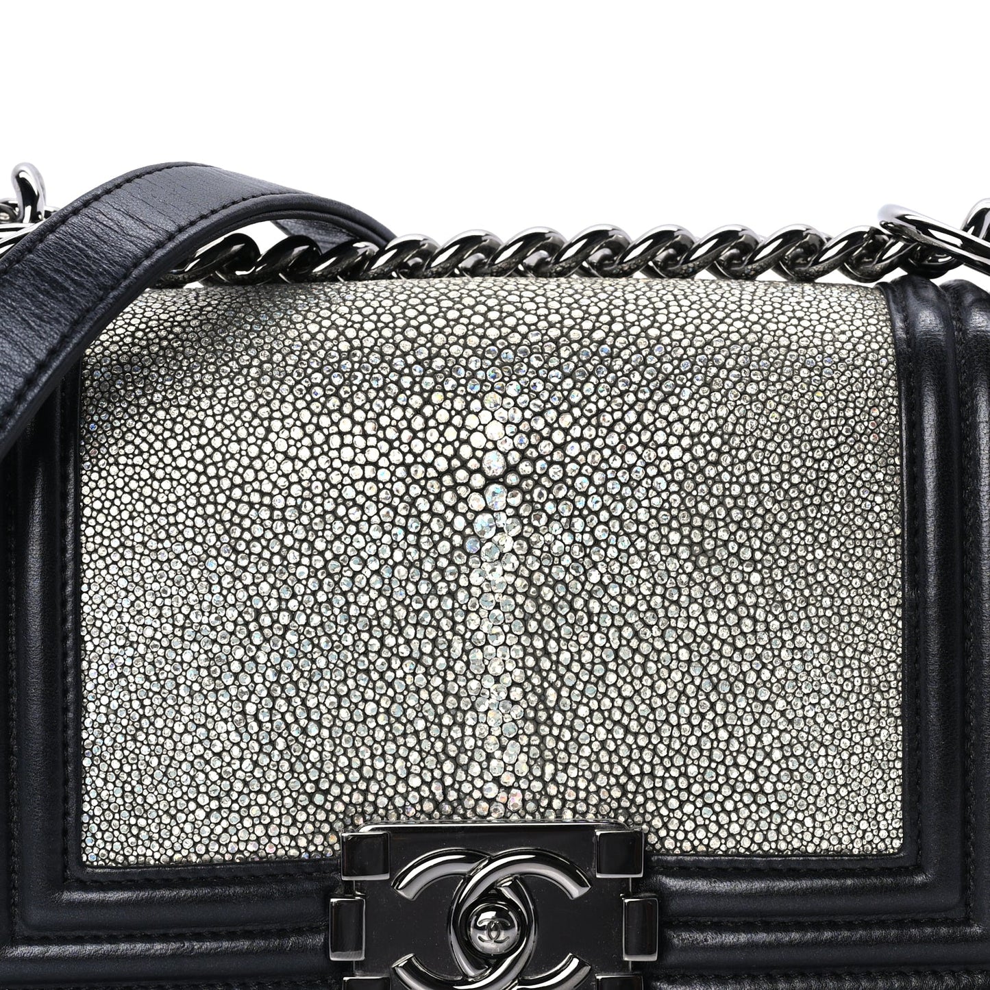 Chanel Galuchat Stingray Small Boy Flap Black
