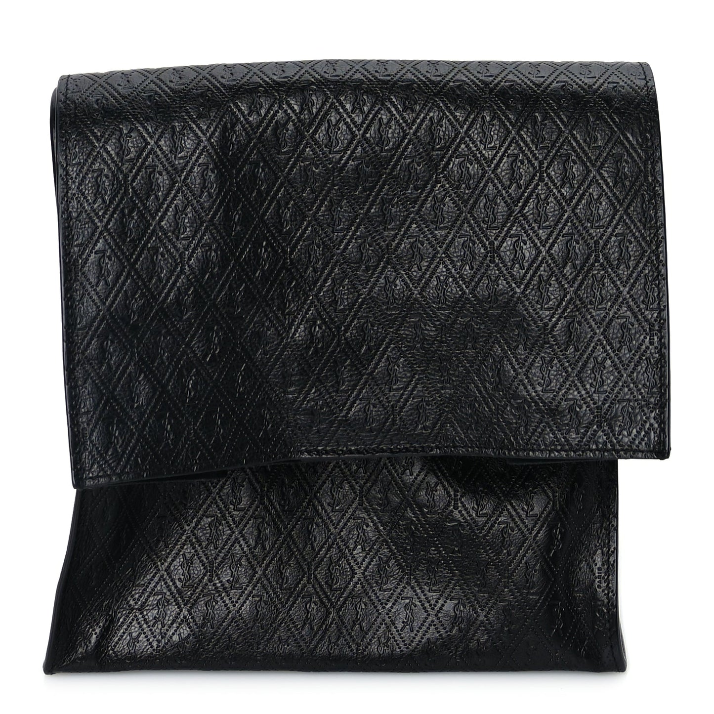 Saint Laurent Calfskin Monogram Deli Paper Bag Vintage Black