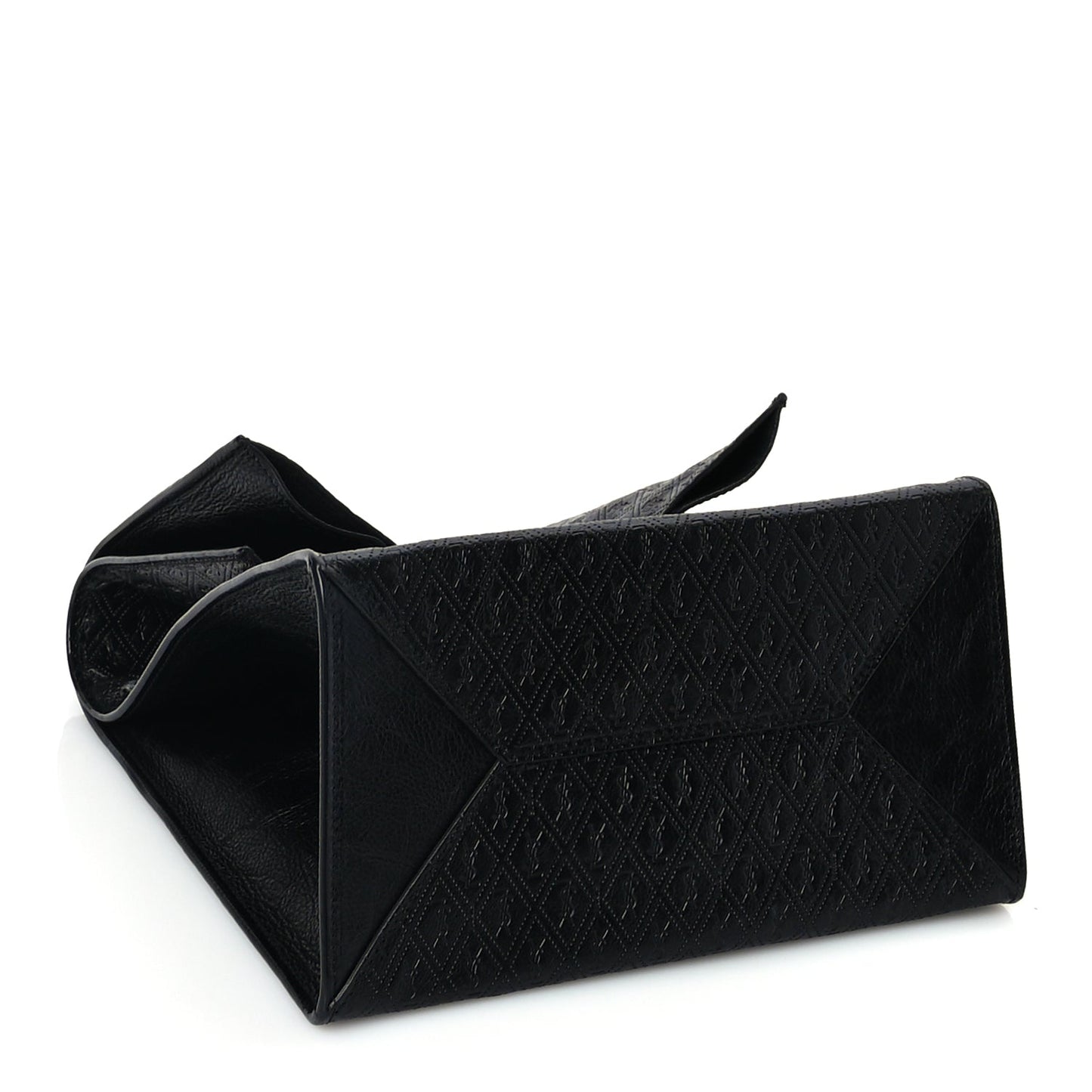 Saint Laurent Calfskin Monogram Deli Paper Bag Vintage Black