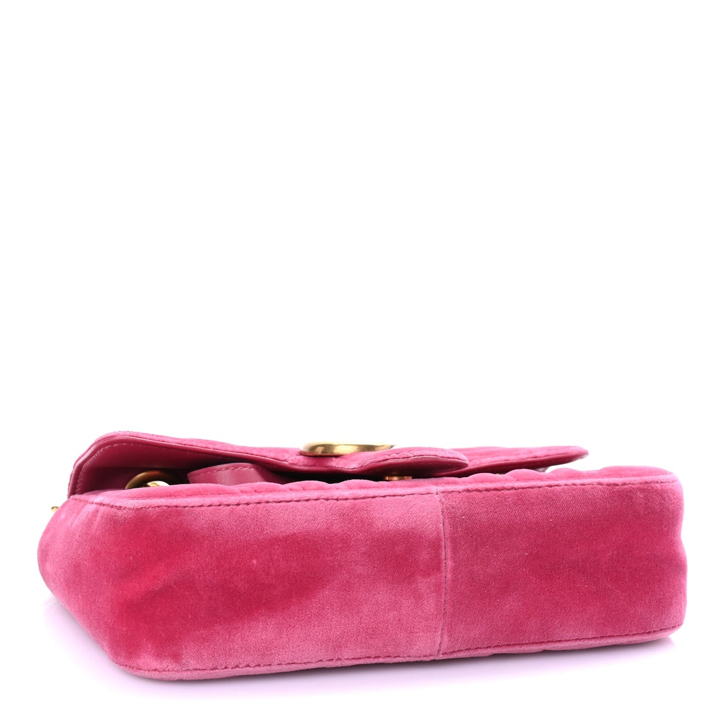 Gucci Velvet Matelasse Mini GG Marmont Shoulder Bag Light Raspberry Rose