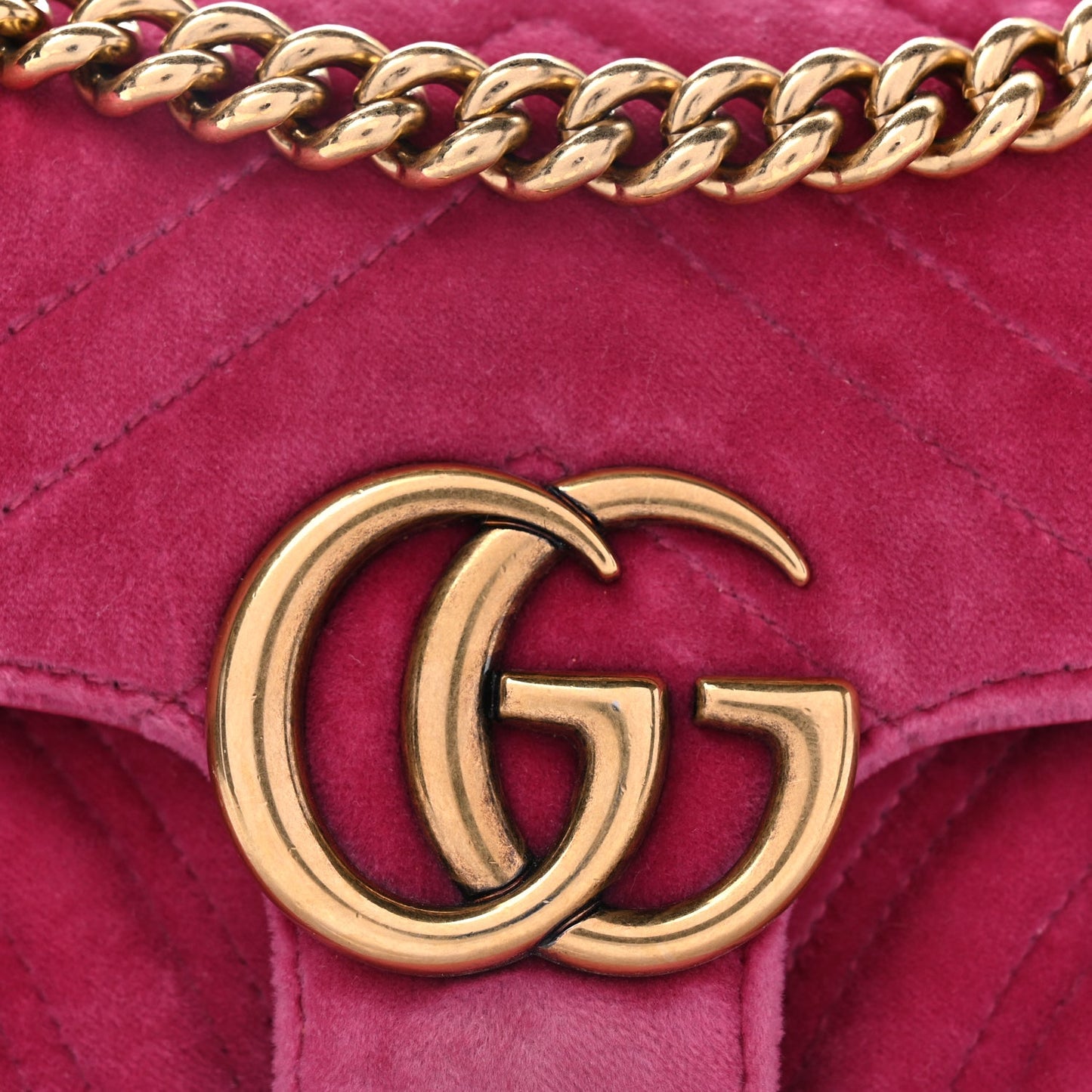 Gucci Velvet Matelasse Mini GG Marmont Shoulder Bag Light Raspberry Rose