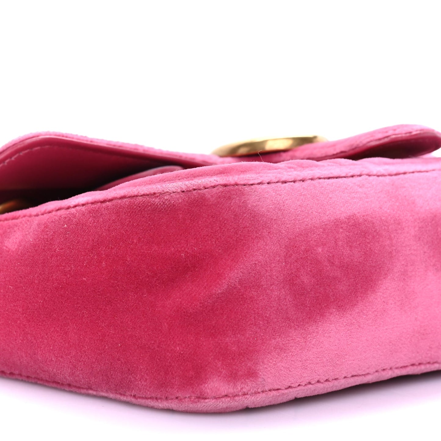 Gucci Velvet Matelasse Mini GG Marmont Shoulder Bag Light Raspberry Rose