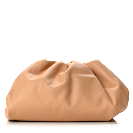 Bottega Veneta Smooth Butter Calf The Pouch Oversized Clutch Biscotto