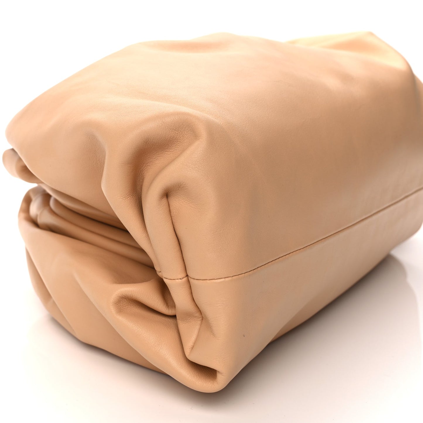Bottega Veneta Smooth Butter Calf The Pouch Oversized Clutch Biscotto
