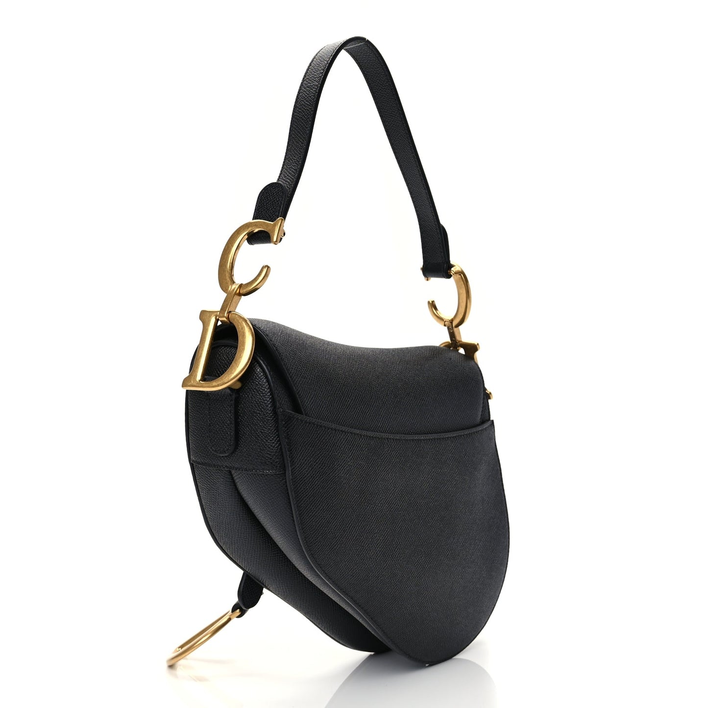 Christian Dior Grained Calfskin Saddle Bag Black (KLARNA)